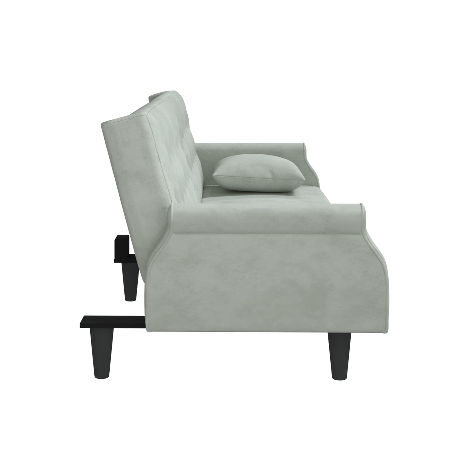 vidaXL Sofa Bed with Armrests Light Grey Velvet