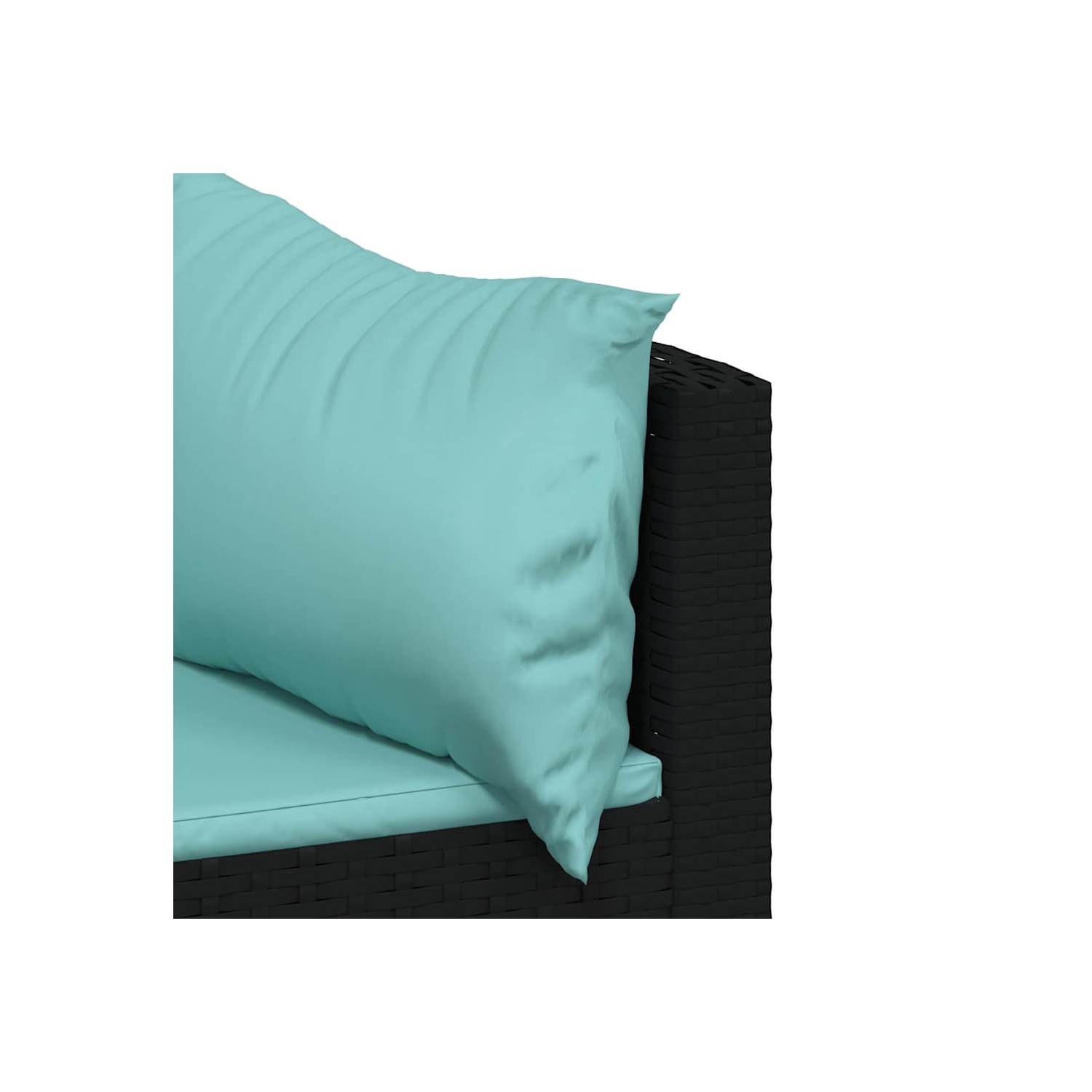 Canapés de coin de jardin avec coussins 2 pièces en poly rotin noir