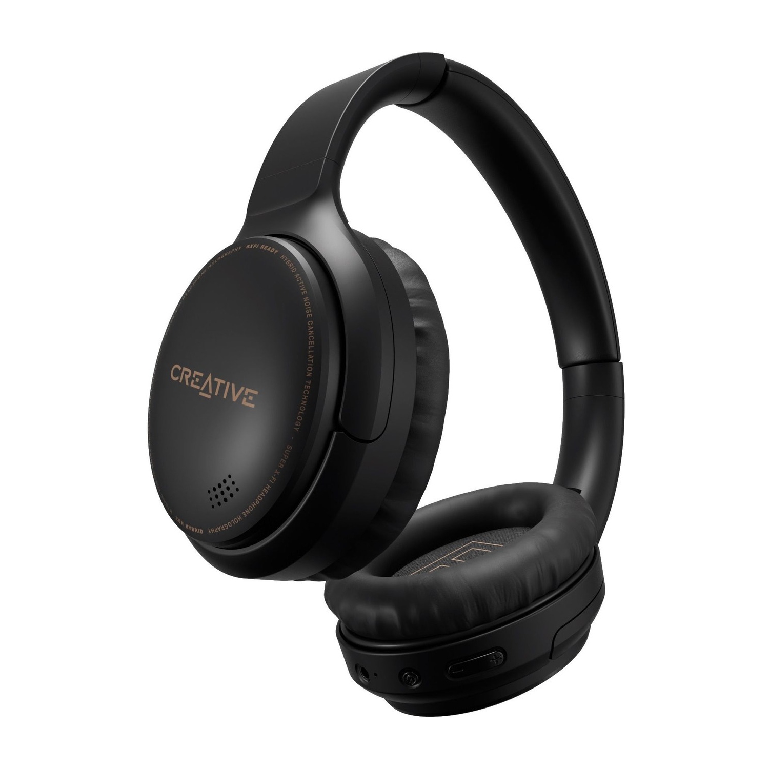 Creative Labs Over-ear Active Noise Cancelling Bluetooth 5.0 Headsets with Mic - Black