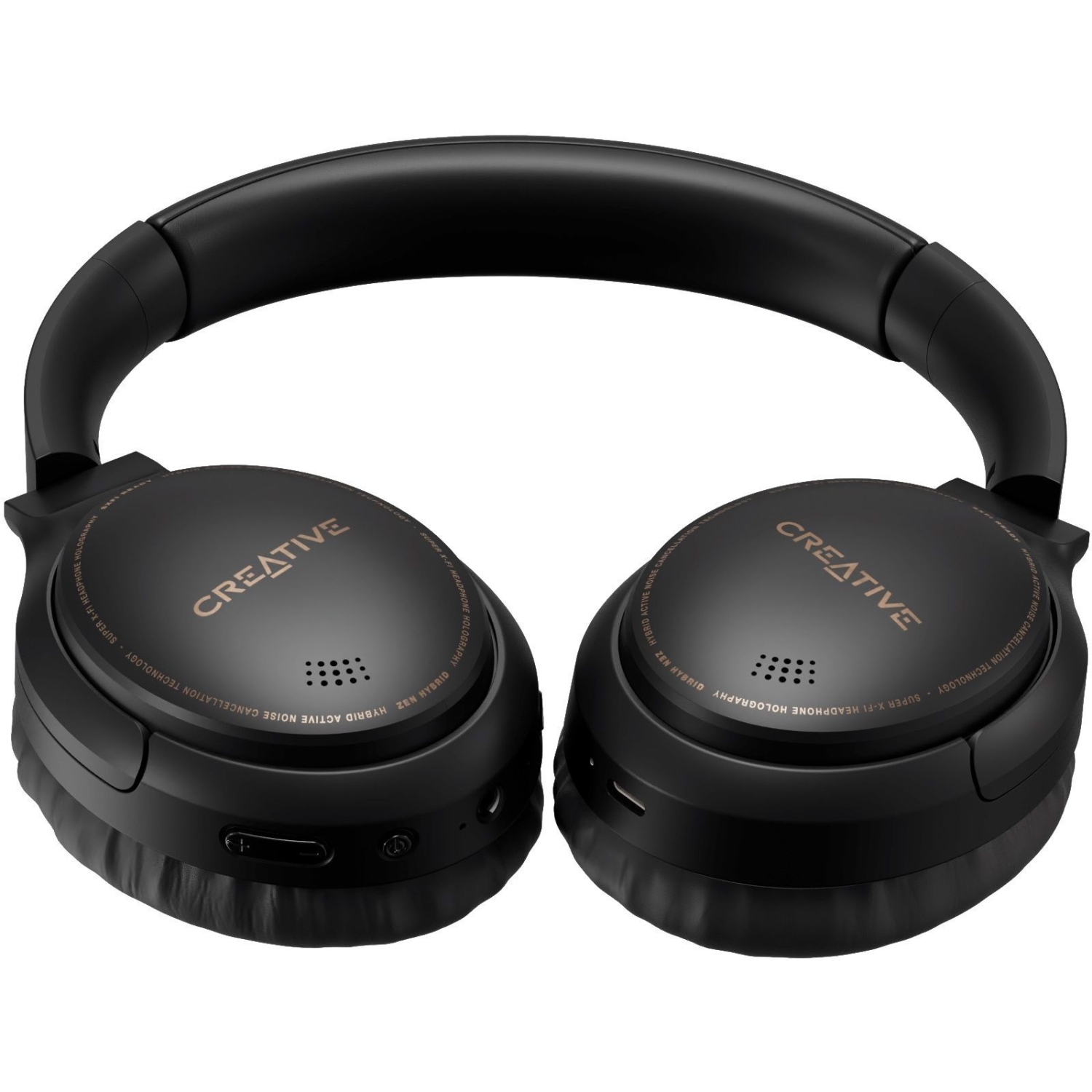 Creative Labs Over-ear Active Noise Cancelling Bluetooth 5.0 Headsets with Mic - Black