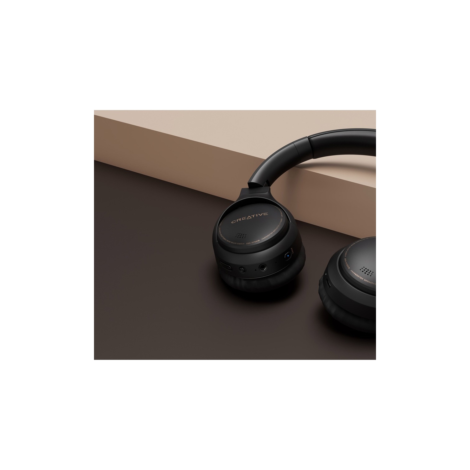 Creative Labs Over-ear Active Noise Cancelling Bluetooth 5.0 Headsets with Mic - Black