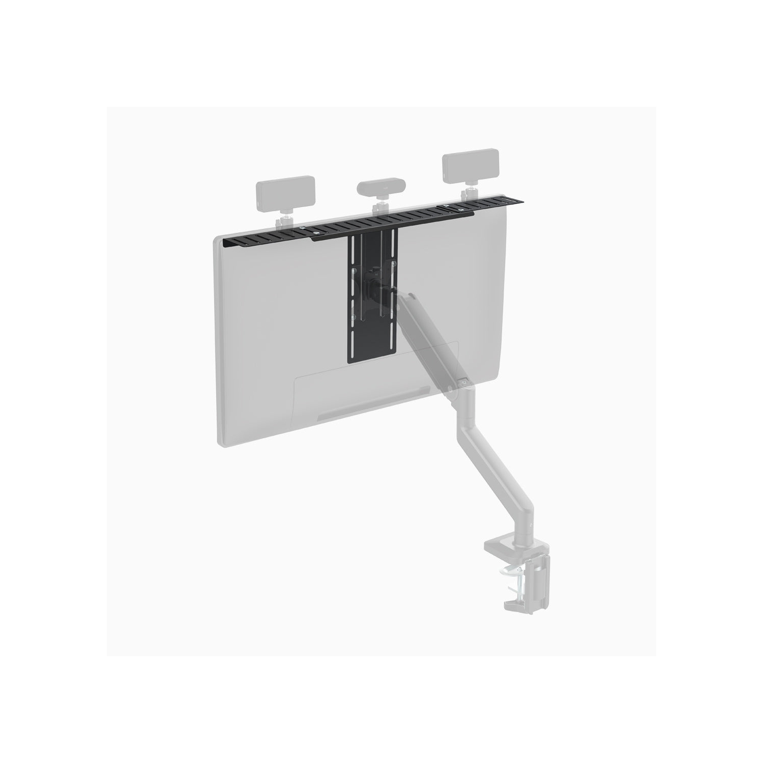 Desky Screen Caddy Shelf – Small, VESA Monitor Top Shelf, Adjustable Height, Holds 6.6 lb Accessories