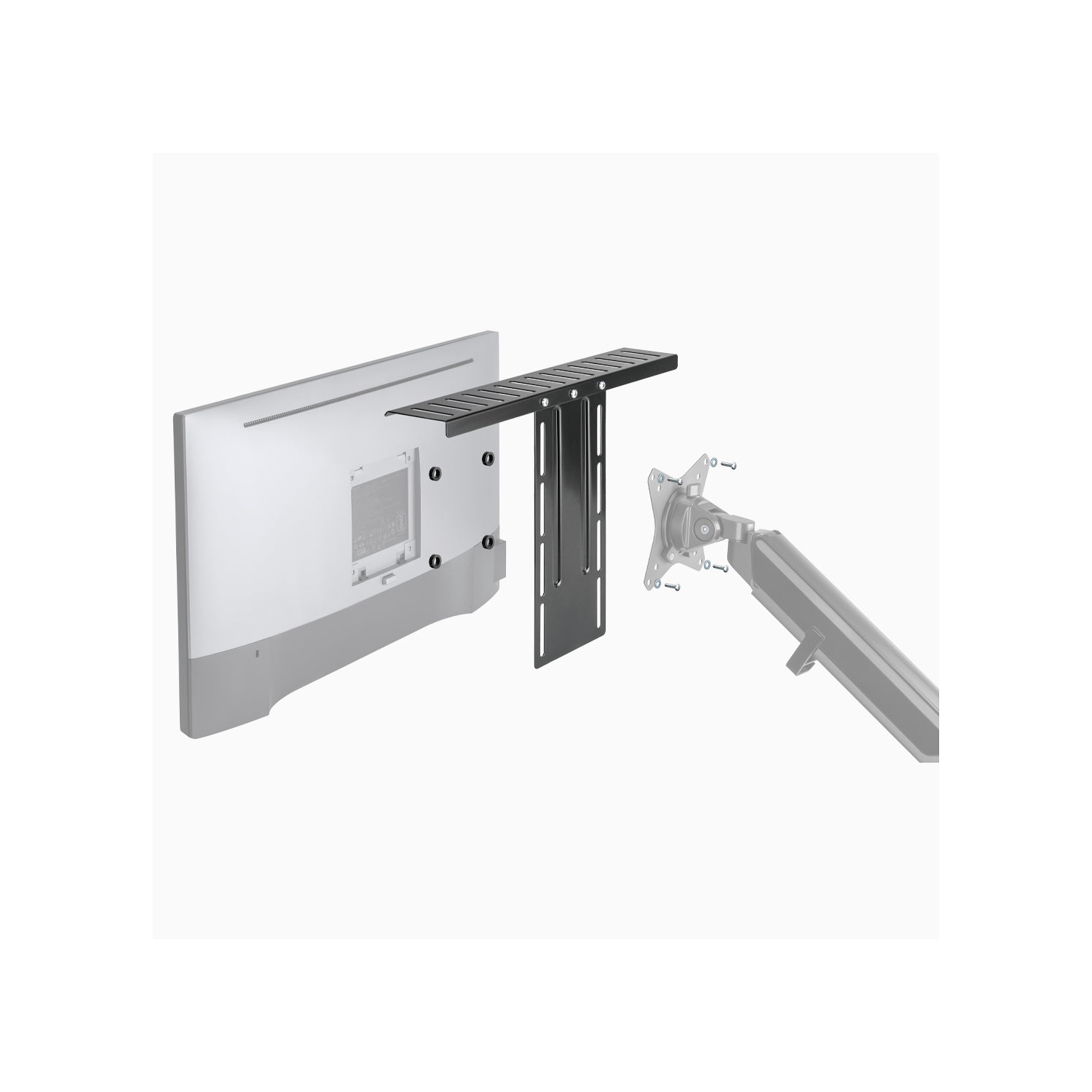 Desky Screen Caddy Shelf – Small, VESA Monitor Top Shelf, Adjustable Height, Holds 6.6 lb Accessories