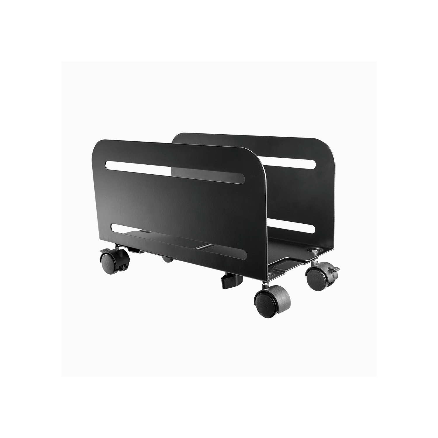 Desky Computer Tower Stand – Steel Adjustable Width up to 8.2", 22 lb Capacity, Lockable Caster Wheels for Mobility