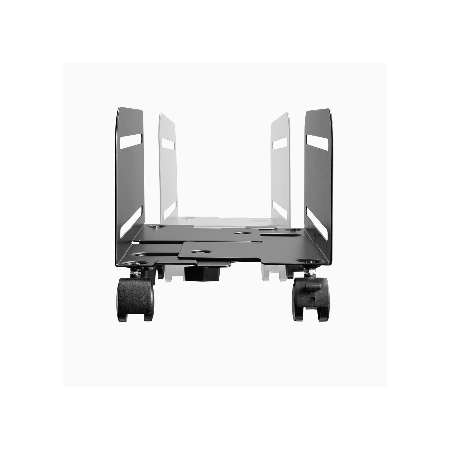 Desky Computer Tower Stand – Steel Adjustable Width up to 8.2", 22 lb Capacity, Lockable Caster Wheels for Mobility