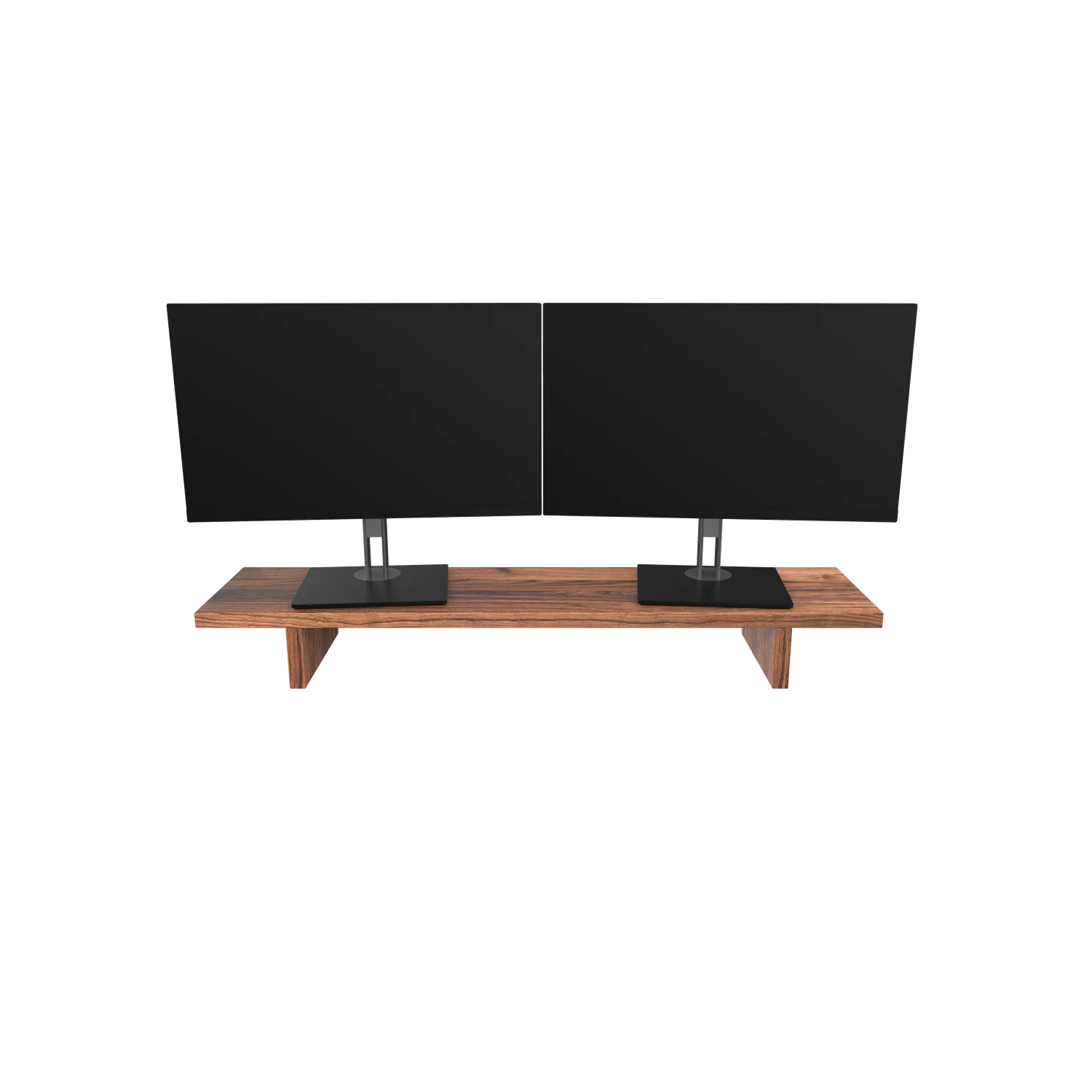 Desky Monitor Stand - Walnut Hardwood Computer Desk Riser, Dual Screen 1050x250mm/41.3" (L) x 9.8" (H)