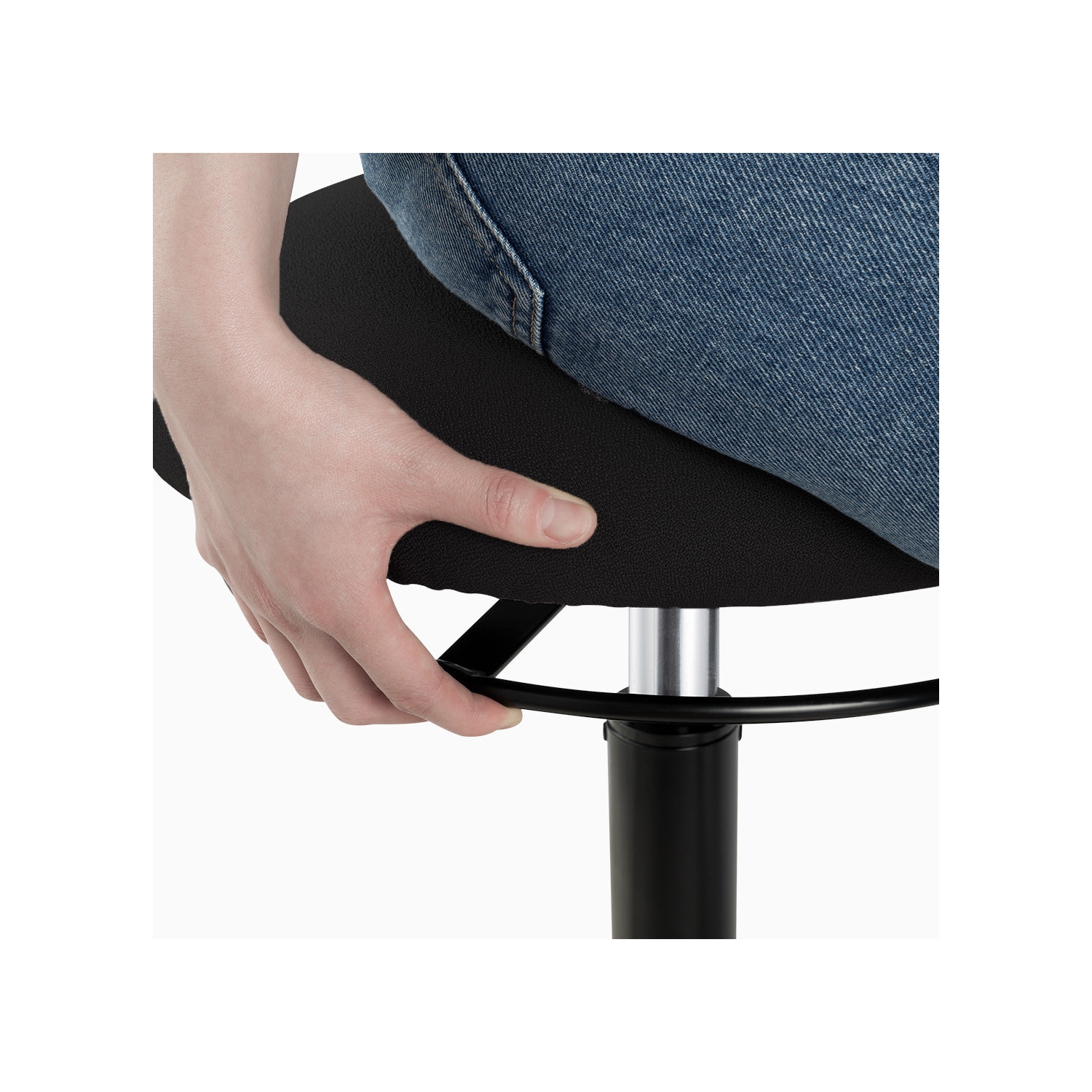 Desky Sit-Stand Bar Active Stool – Height Adjustable 19.7"–27.6", Weighted Base, Active Sitting & Perching