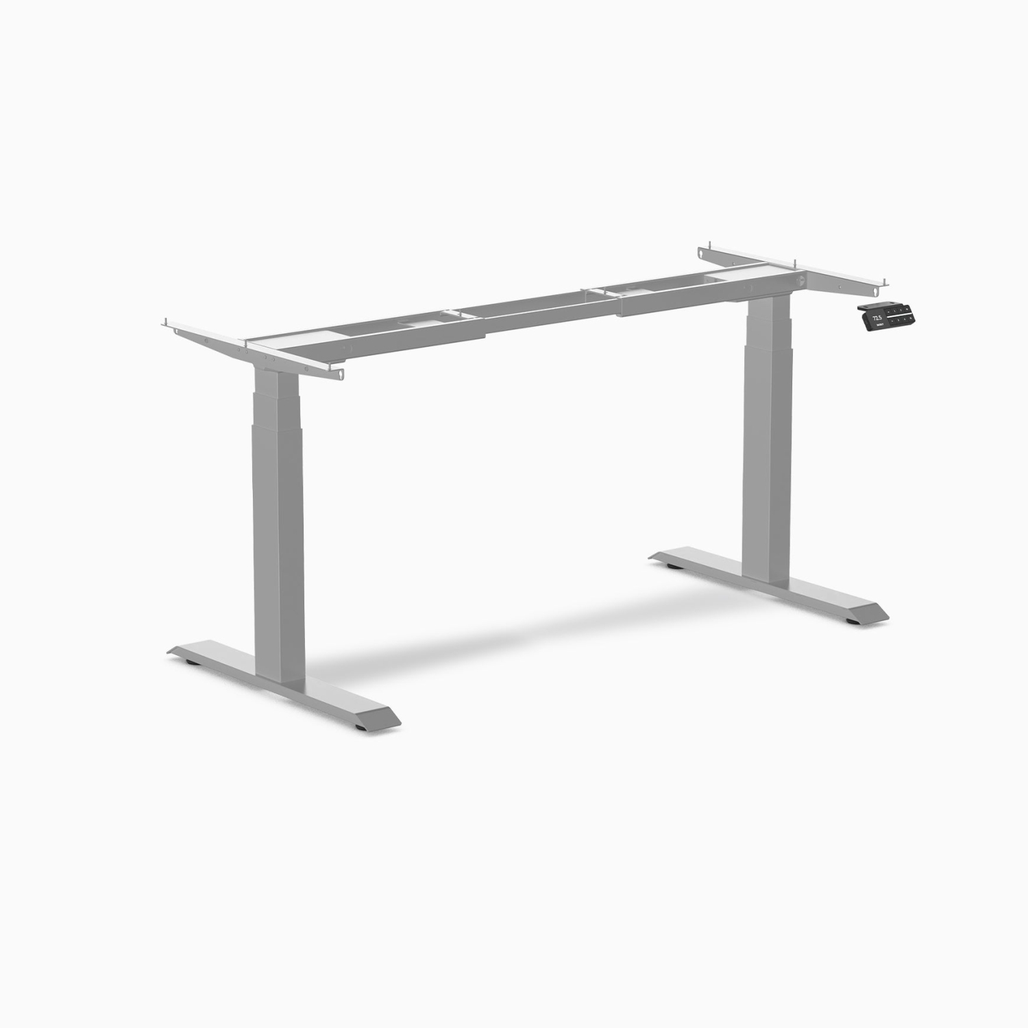 Cadre de bureau assis/debout double de Desky – Blanc, moteur double, levage de 23,6" à 49,2", capacité 308&nbsp;lb