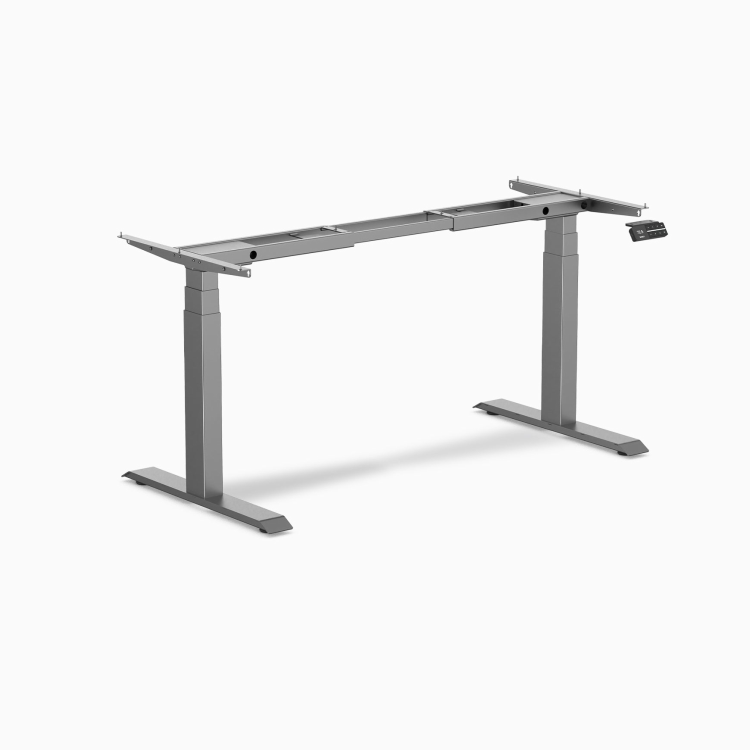 Cadre de bureau assis/debout double de Desky – Blanc, moteur double, levage de 23,6" à 49,2", capacité 308&nbsp;lb