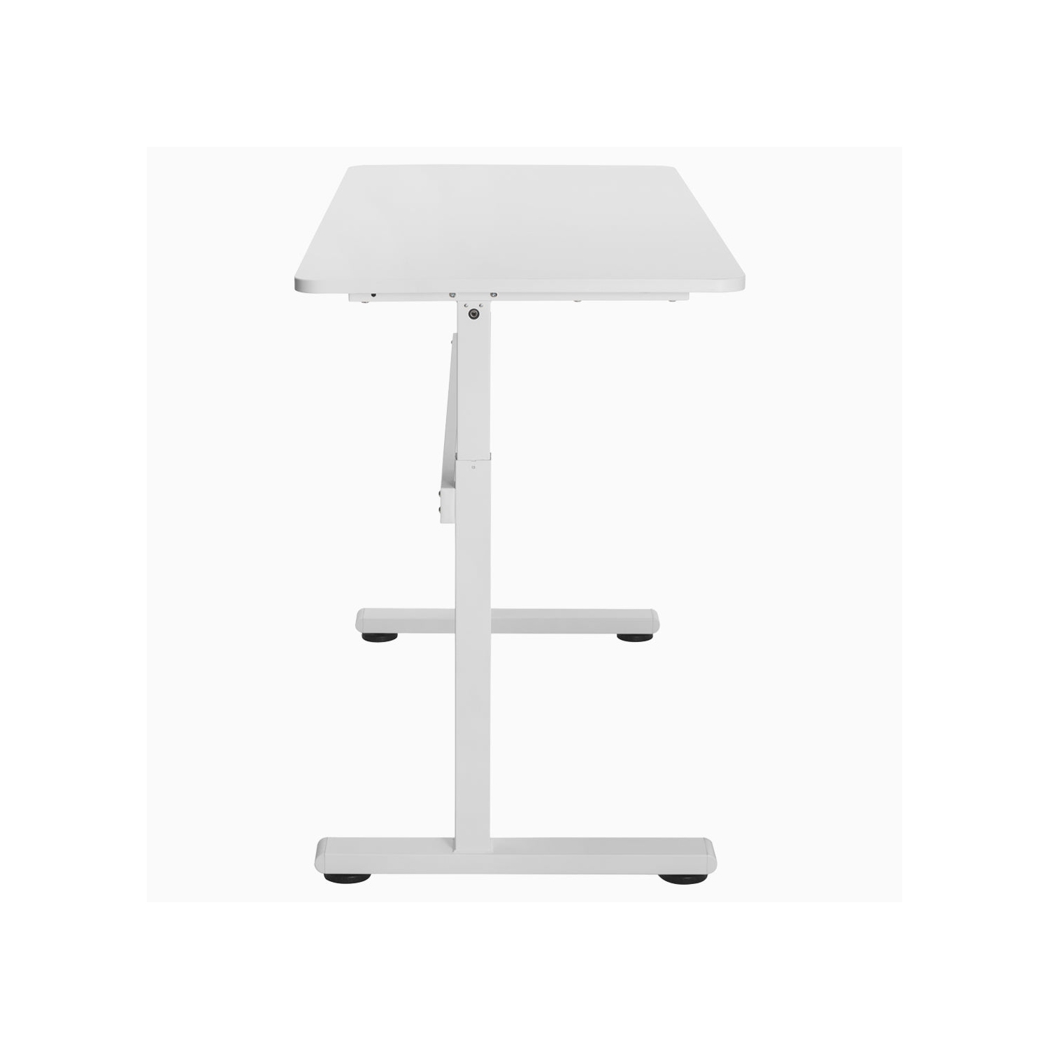 Desky Zero Manual Sit-Stand Desk - Crank Lift up to 46.1", Manual Height Adjustable Sturdy Steel Frame Levelling Feet - White