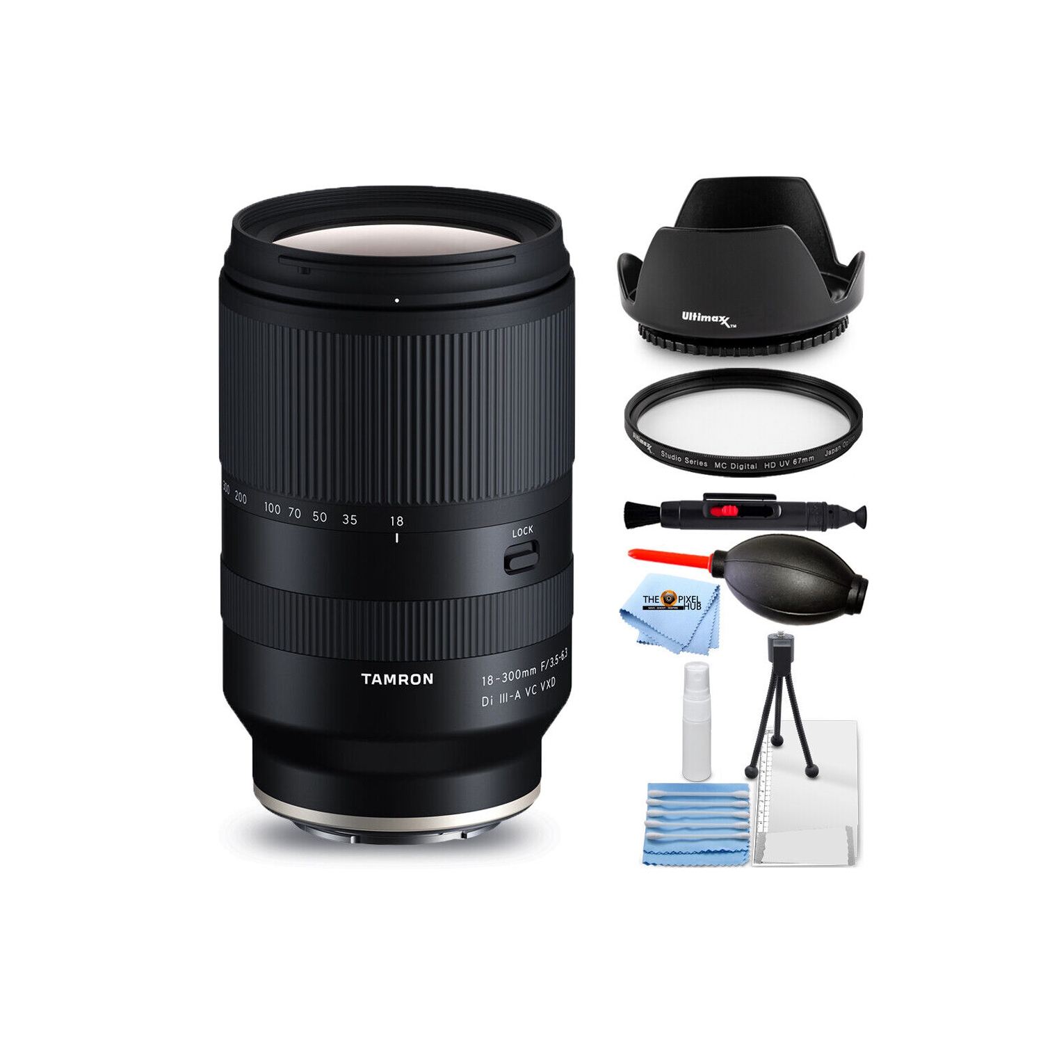 Tamron 18-300mm f/3.5-6.3 Di III-A VC VXD Lens for Sony E - 7PC