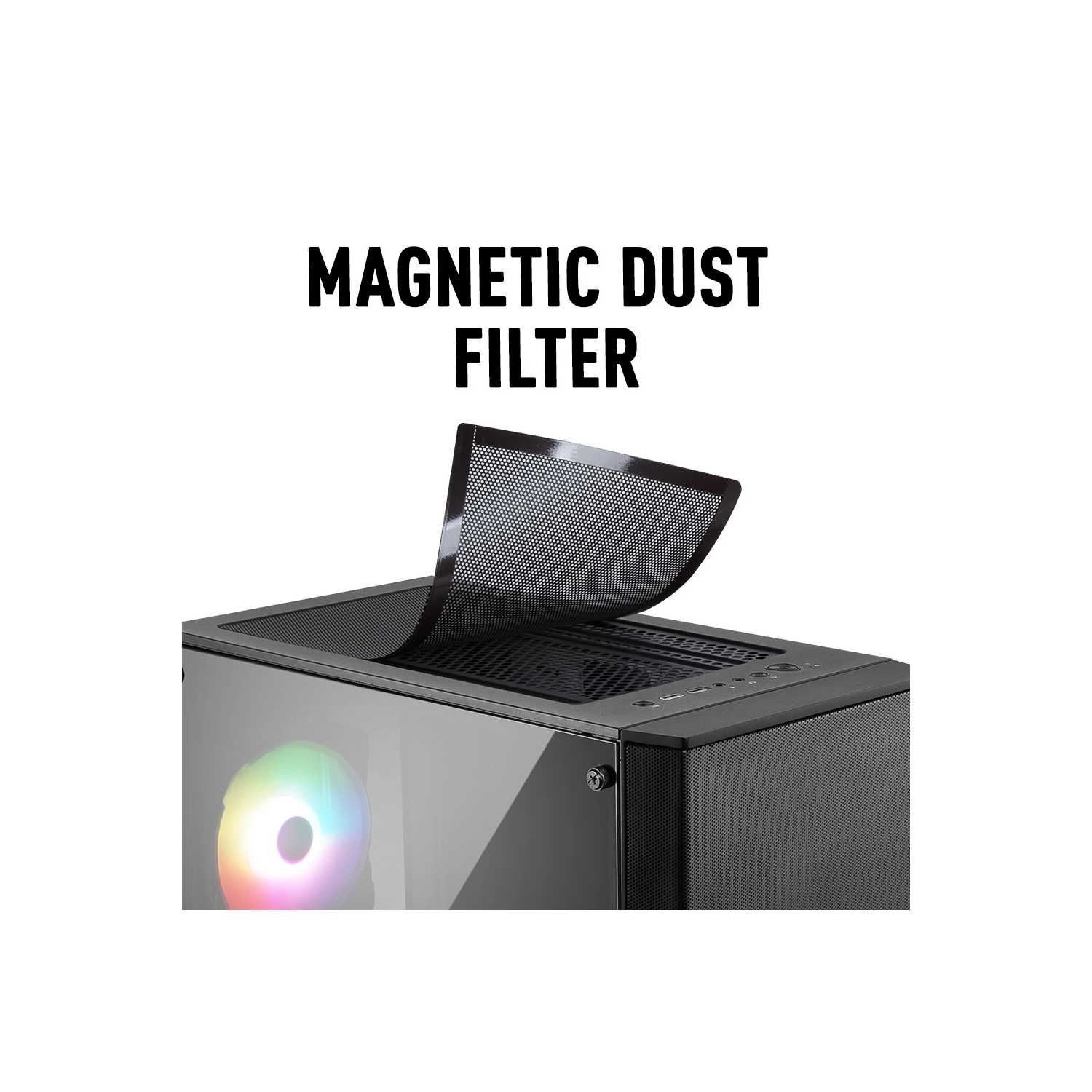 MAG FORGE 112R de MSI – Boîtier d'ordinateur de jeu mi-tour : Panneau latéral en verre trempé, 120MM ventilateurs ARGB, prise en charge du