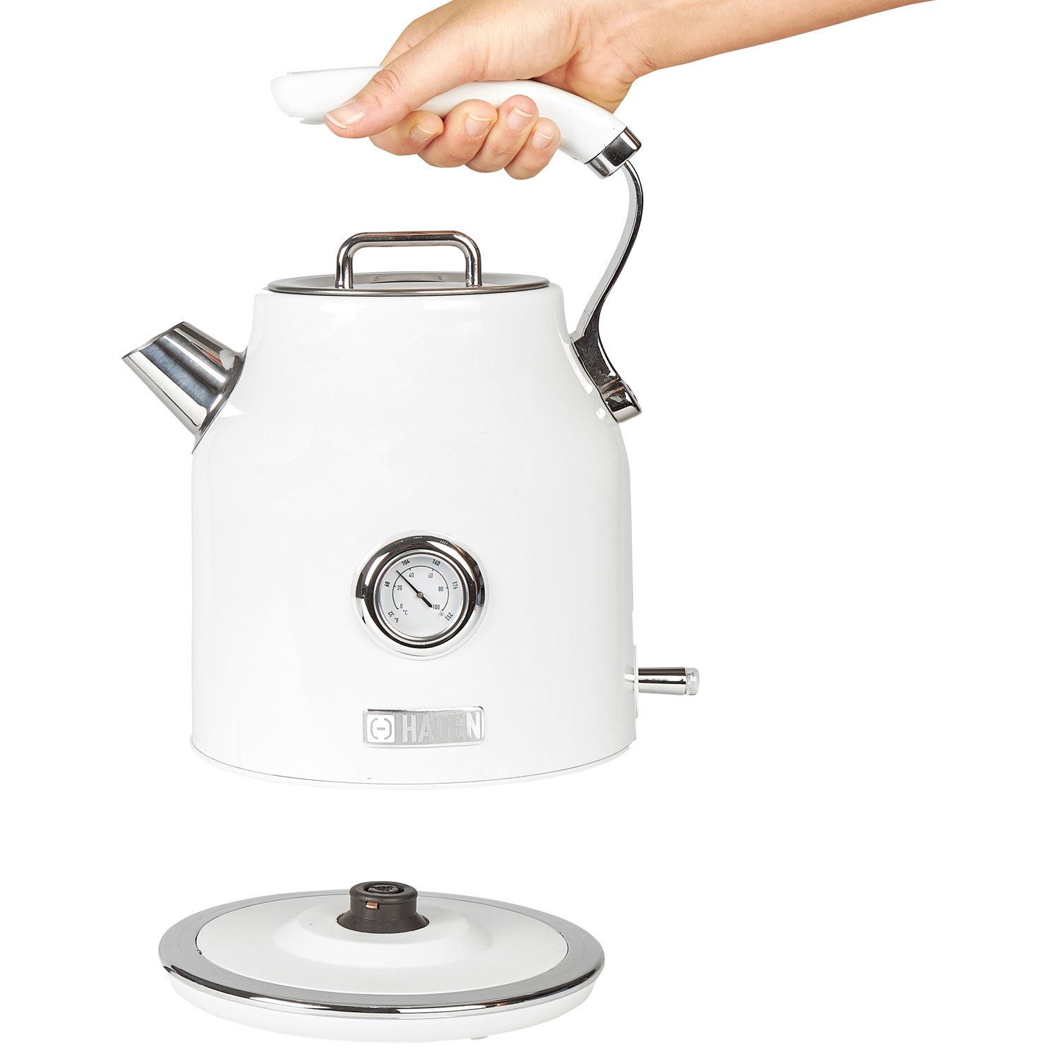 Haden Matte White Electric Kettle Haden Highclere Kettle Cream