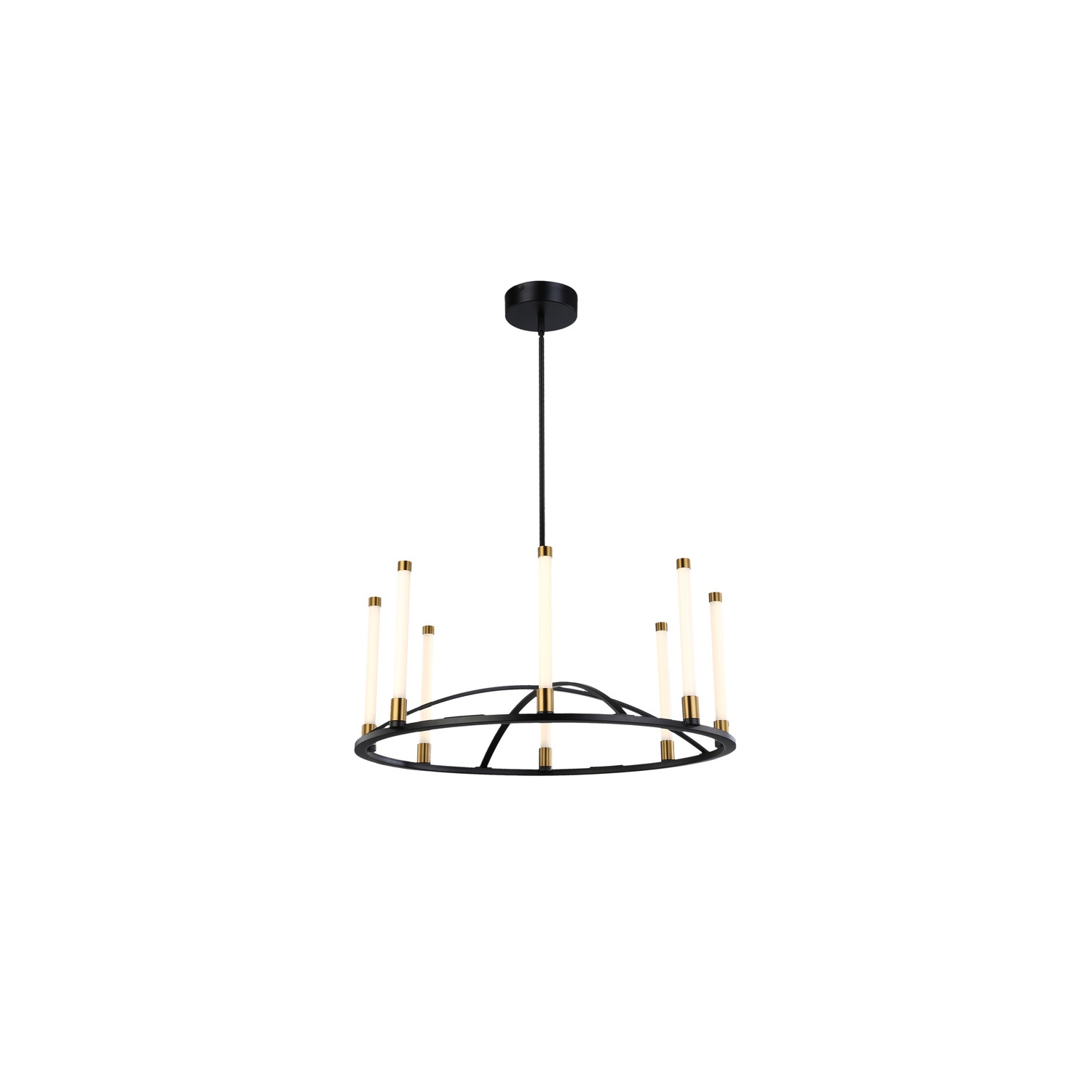 Infiniti Collection 8-Light Integrated LED Chandelier, Matte Black & Brass