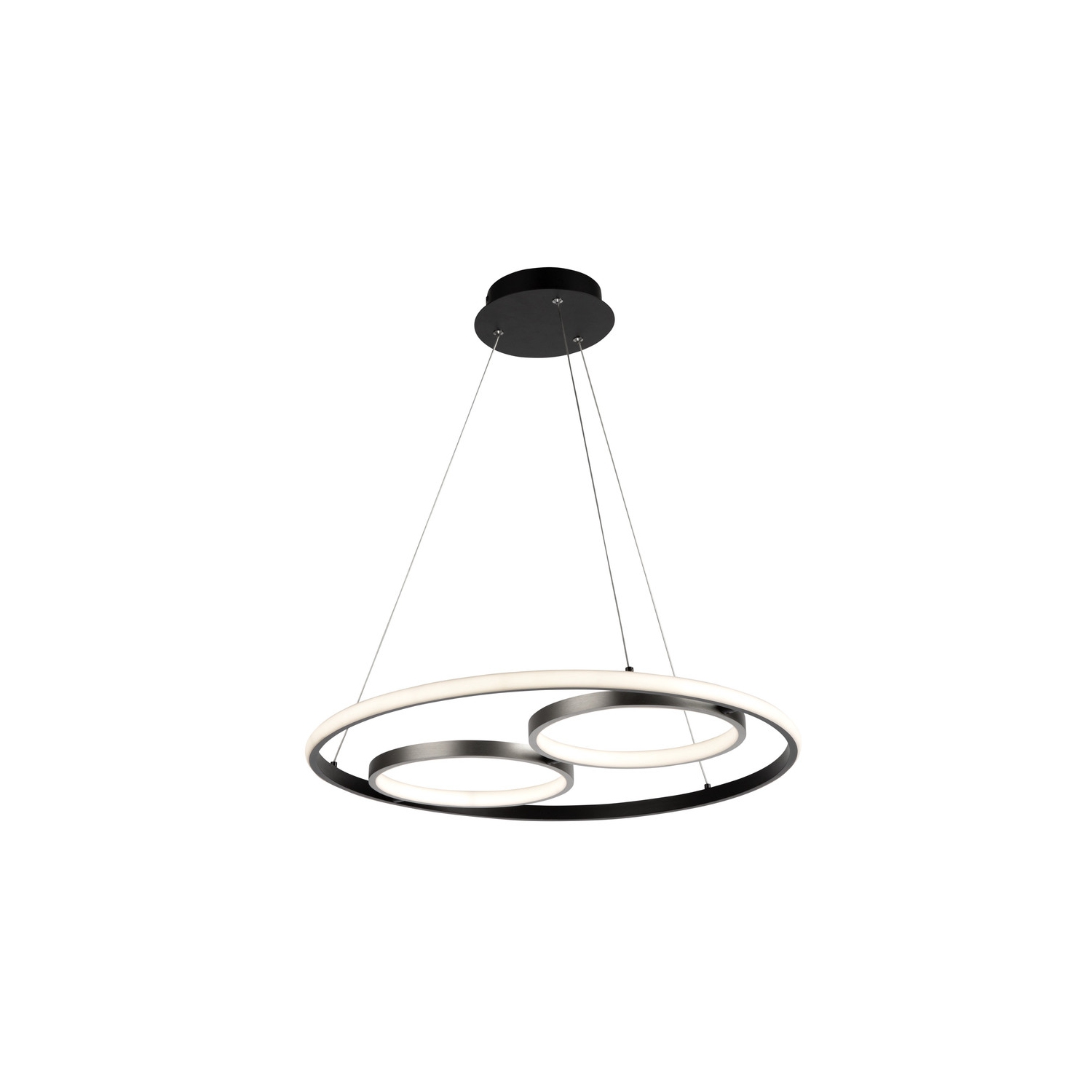 Gemini 32W LED Pendant Black and Nickel