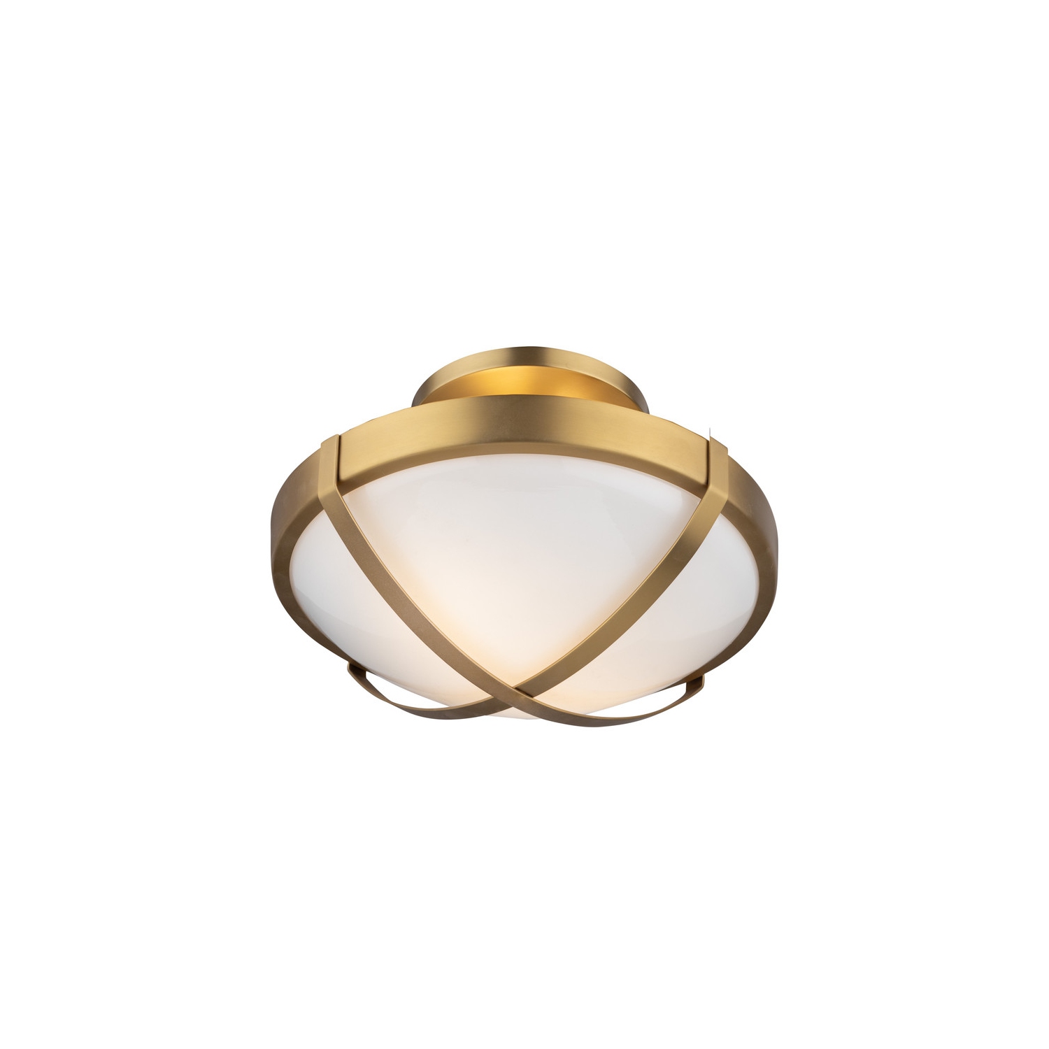 Cara Collection 2-Light Flush Mount, Brushed Brass