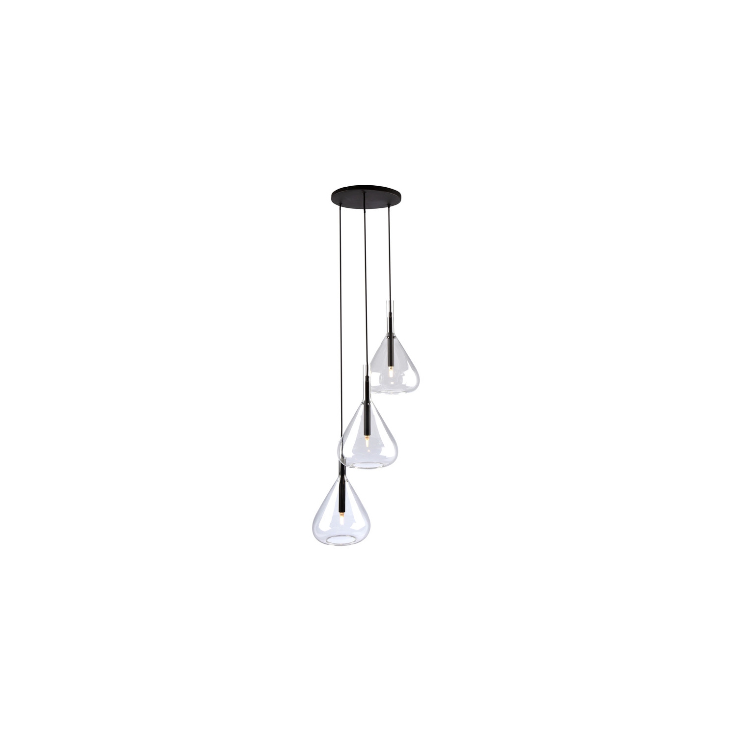 Conic 3 Light Pendant Black