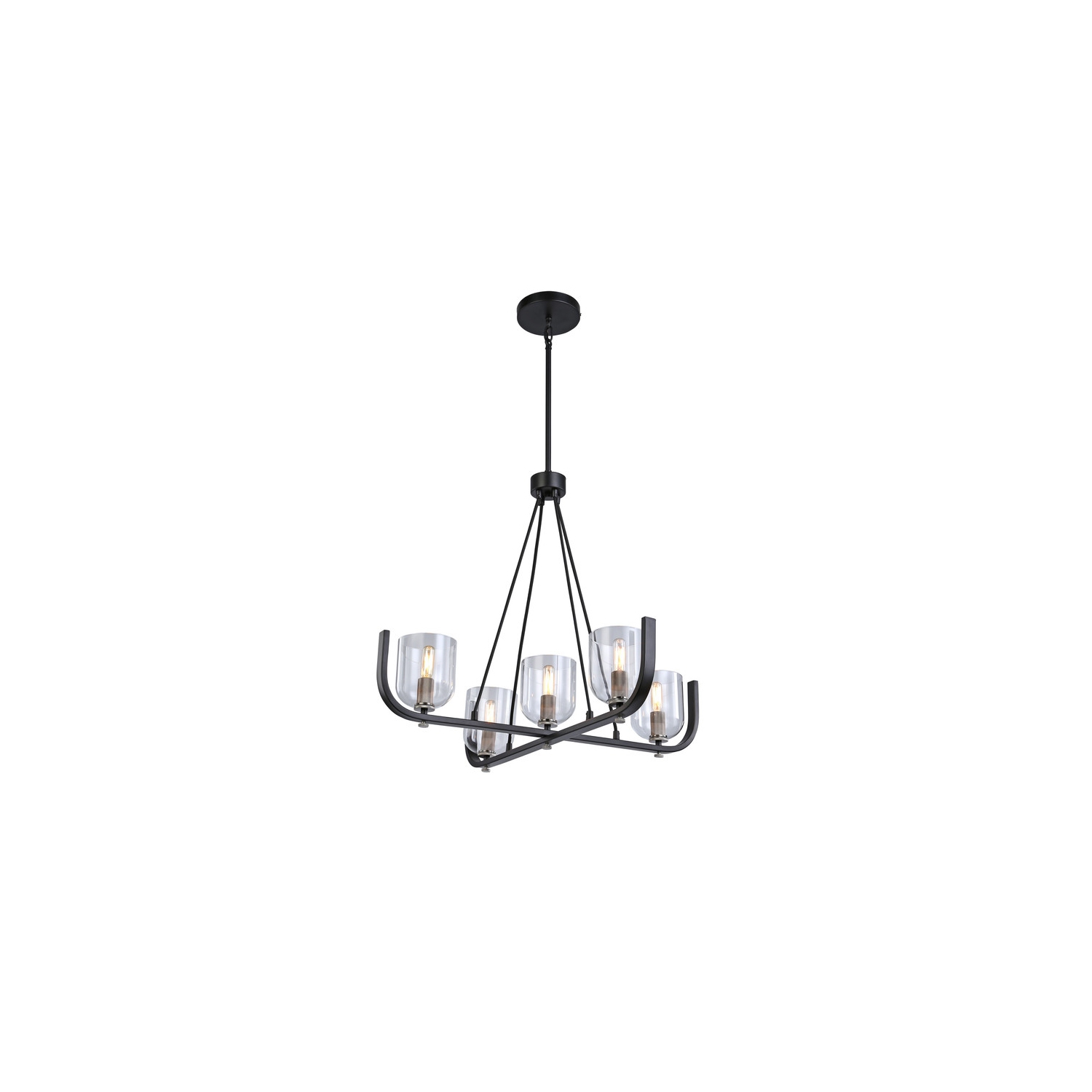 Cheshire Collection 5-Light Chandelier, Black & Nickel
