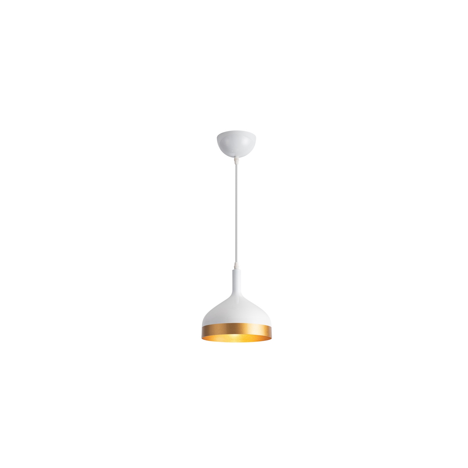 Dash Collection 1-Light Pendant, White & Gold