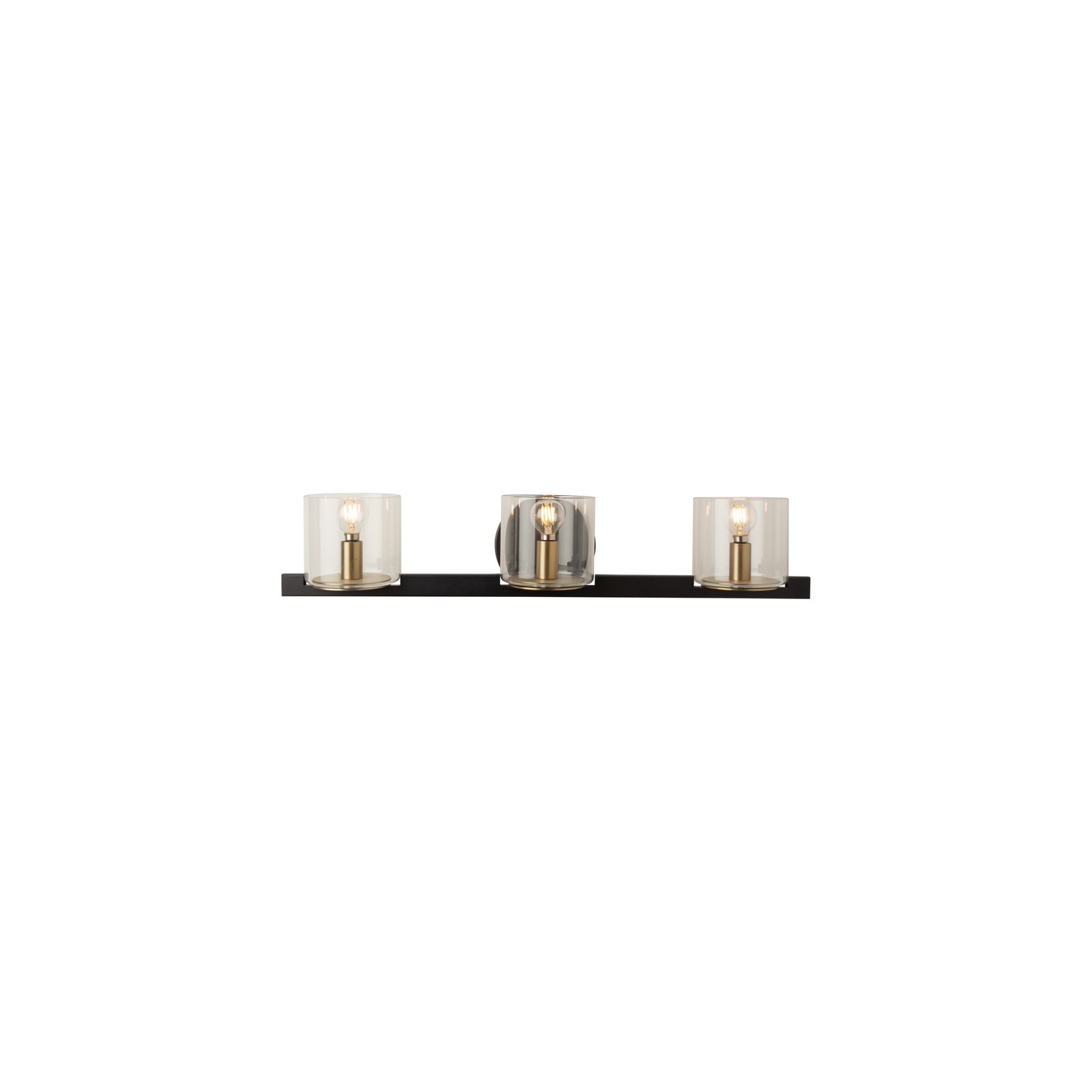 Salinas Collection 3-Light Vanity Light, Black and Brass
