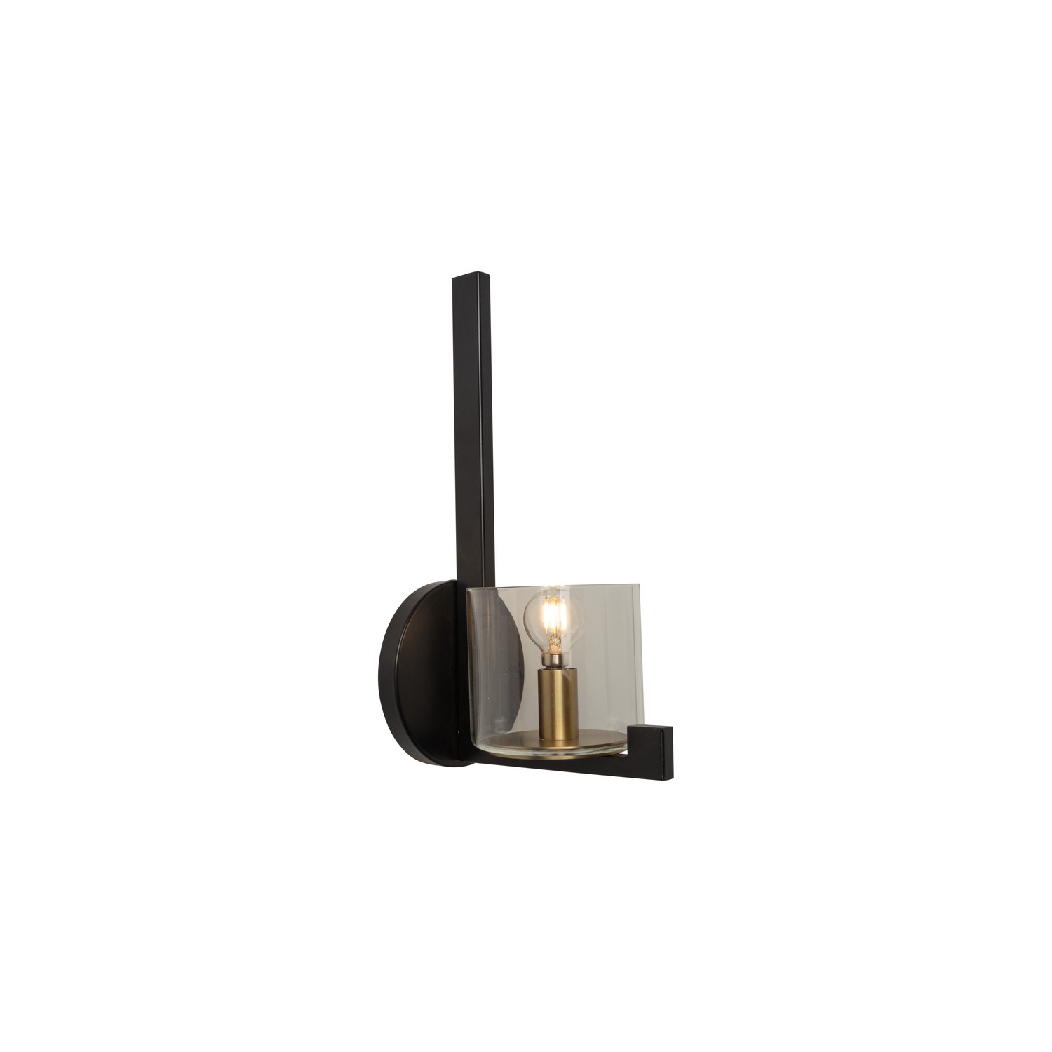 Salinas Collection 1-Light Sconce, Black and Brass