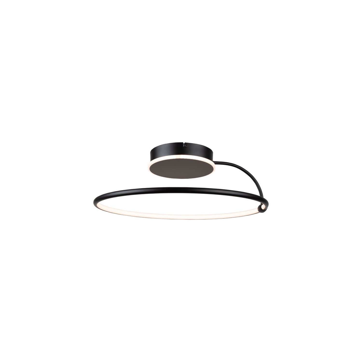 Halo Collection Integrated LED Semi-Flush Mount, Black