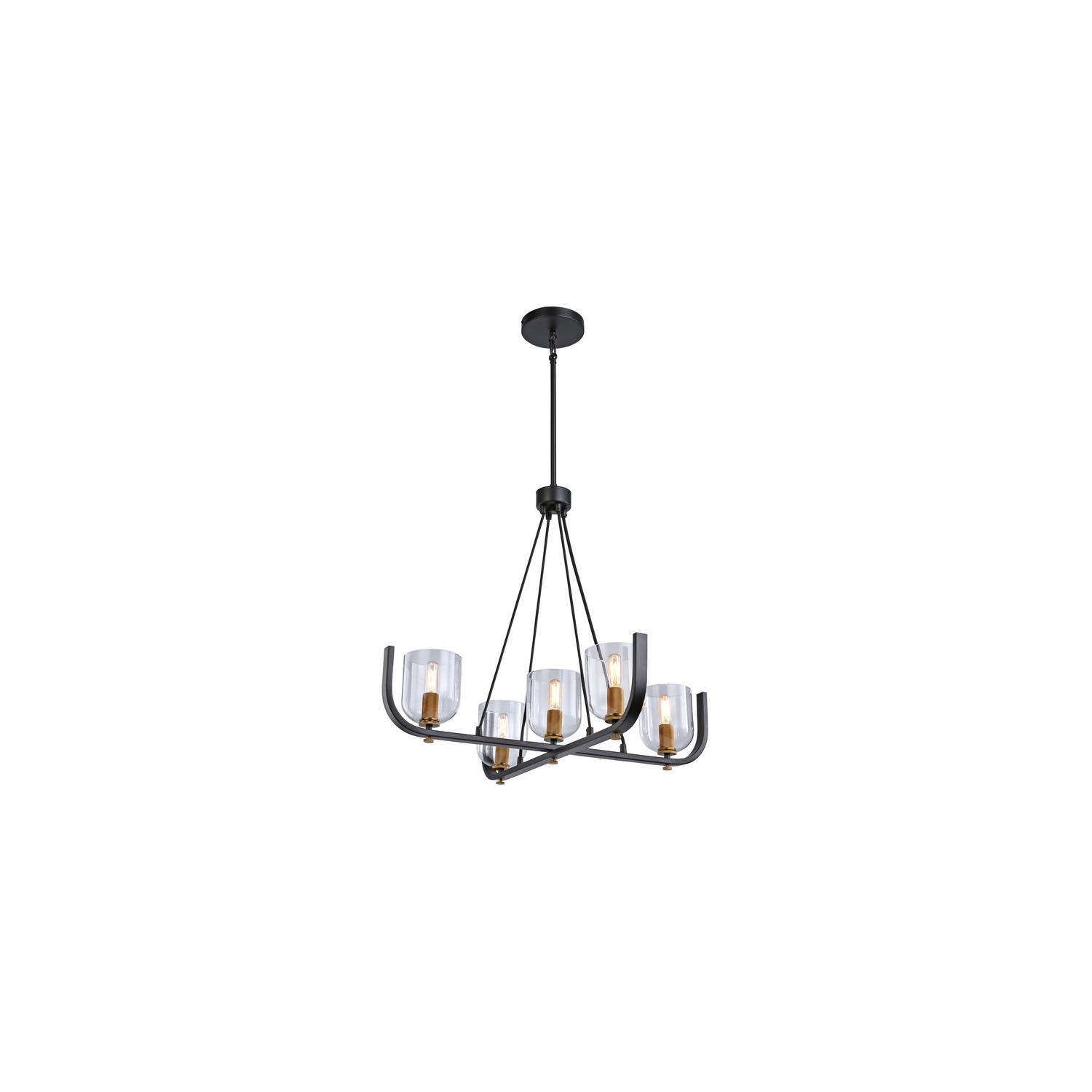 Cheshire Collection 5-Light Chandelier, Black & Brass