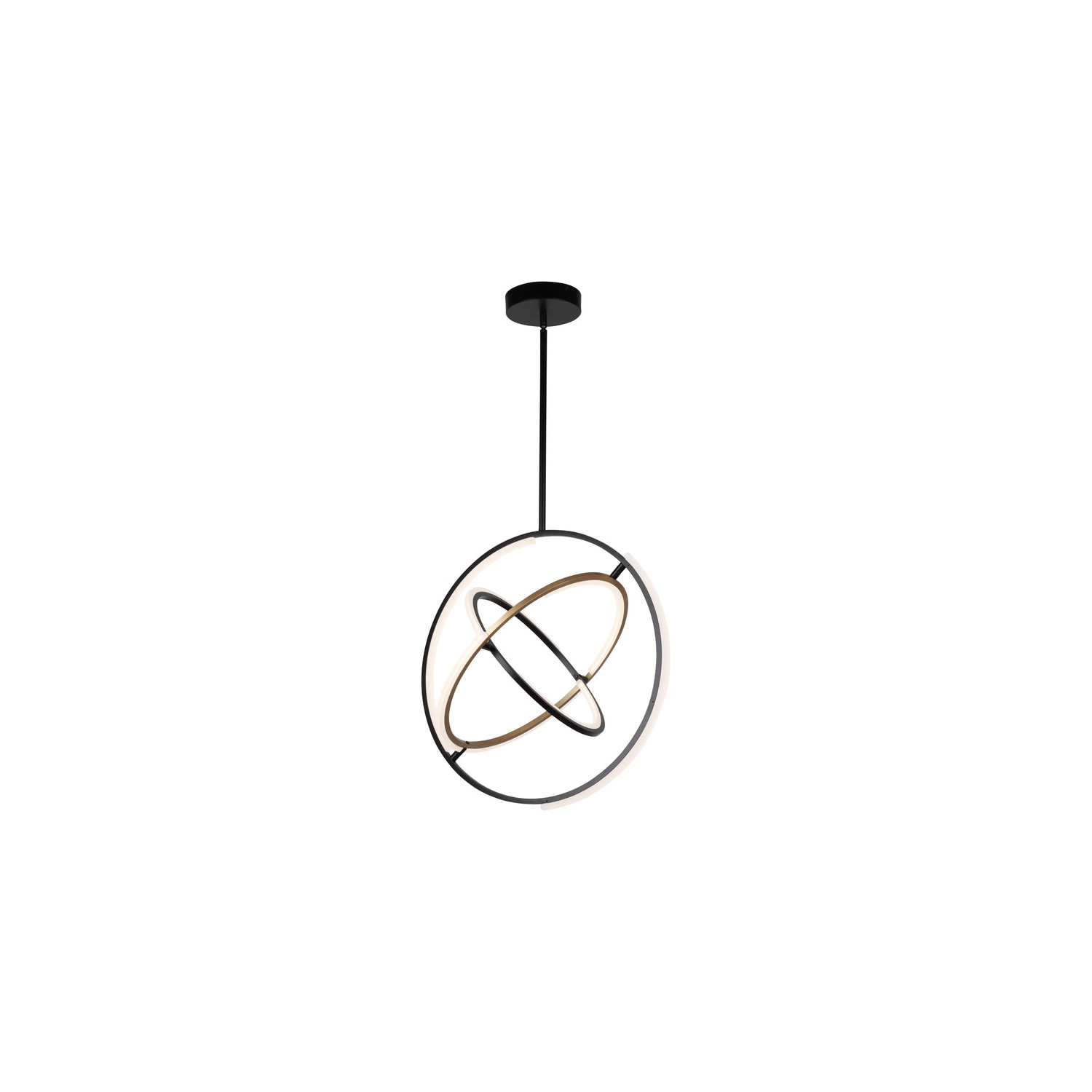 Trilogy Collection Integrated LED Pendant, Black & Brass