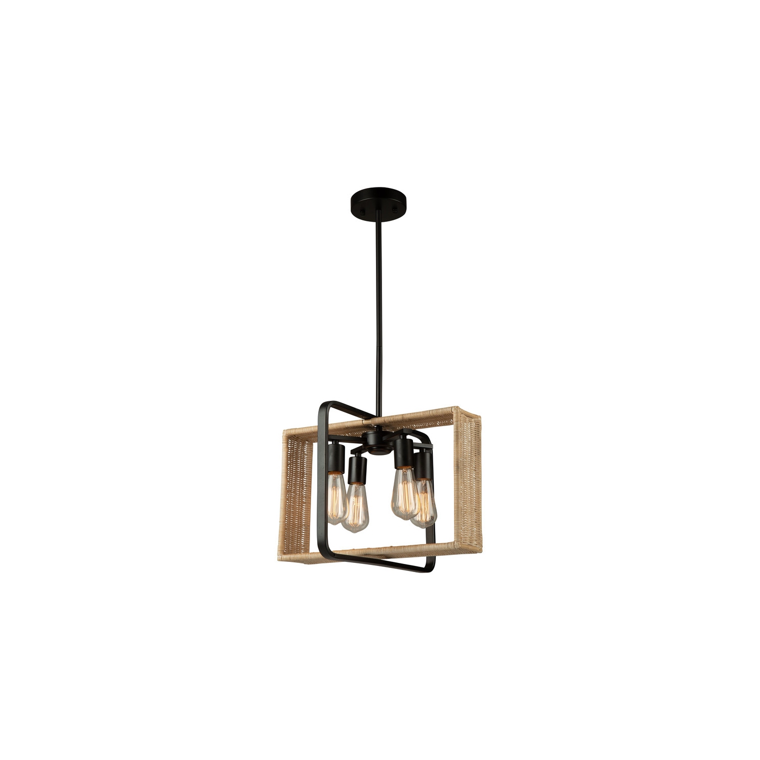Perris 4 Light Pendant Black