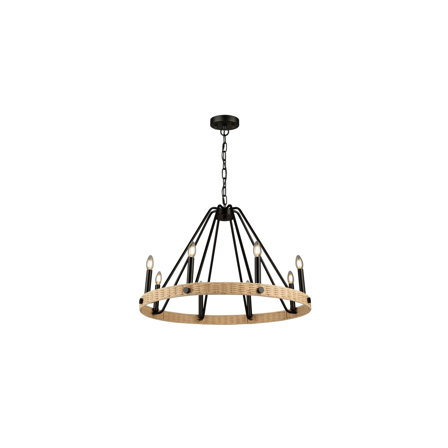 Perris 8 Light Chandelier Black