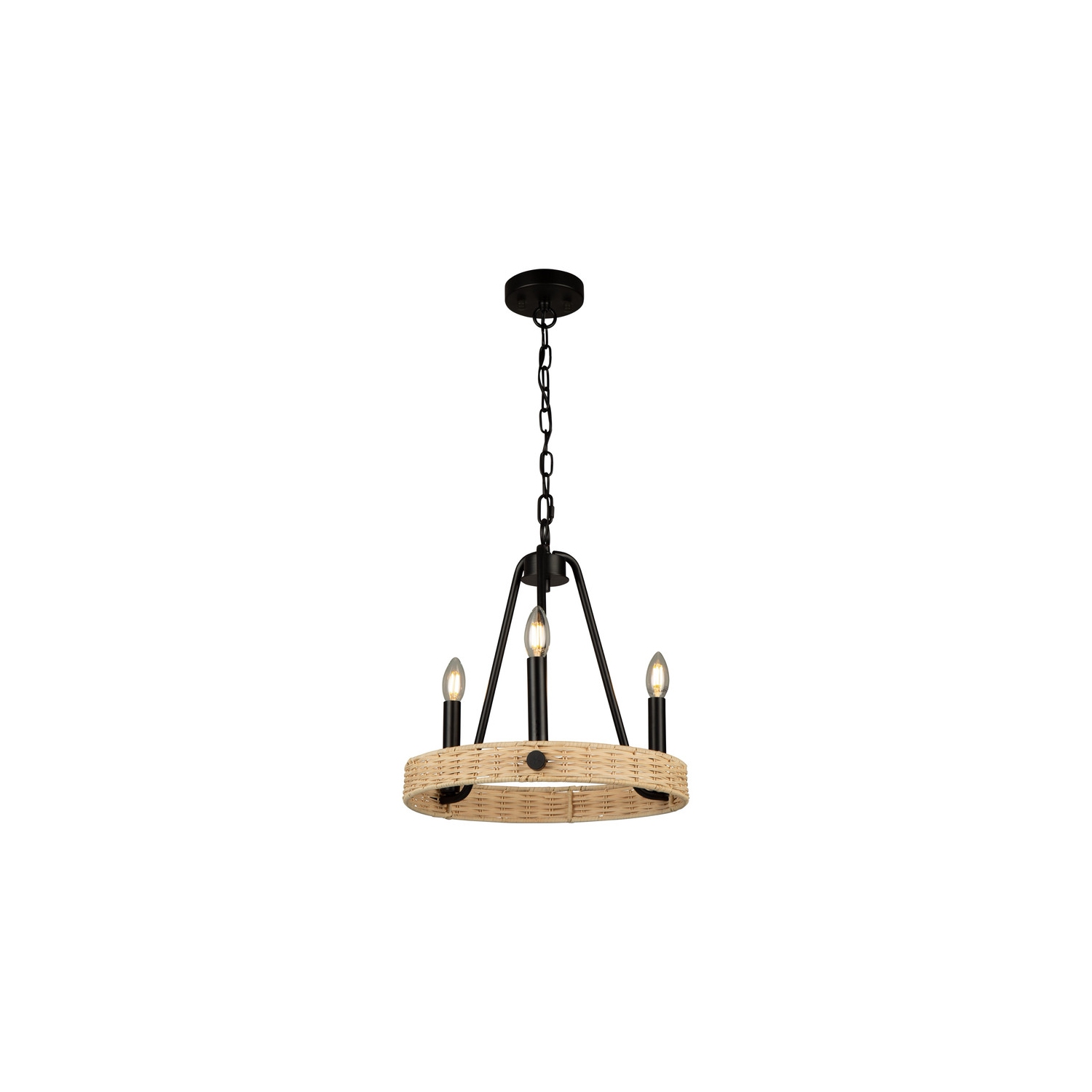 Perris 3 Light Chandelier Black