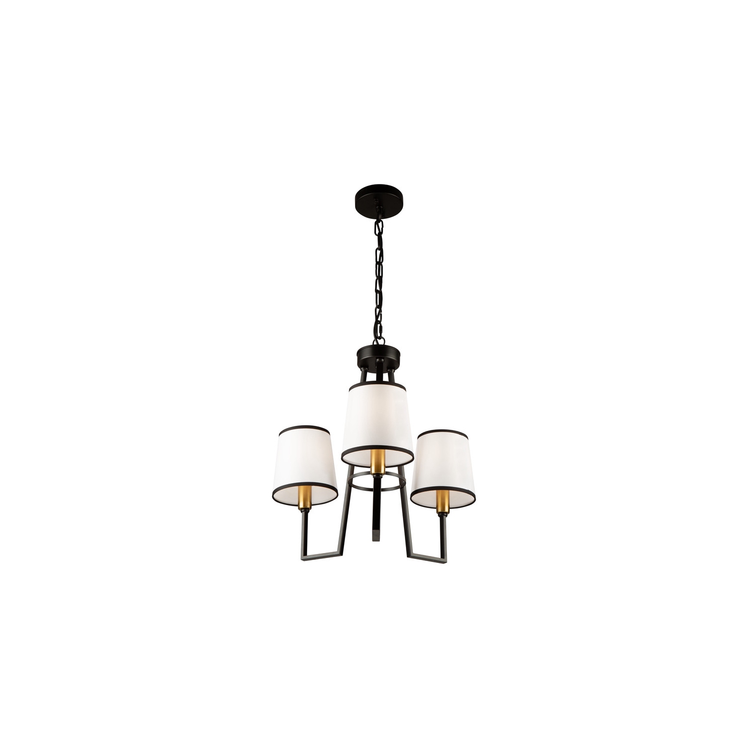 Coco 3 Light Chandelier Black and Gold