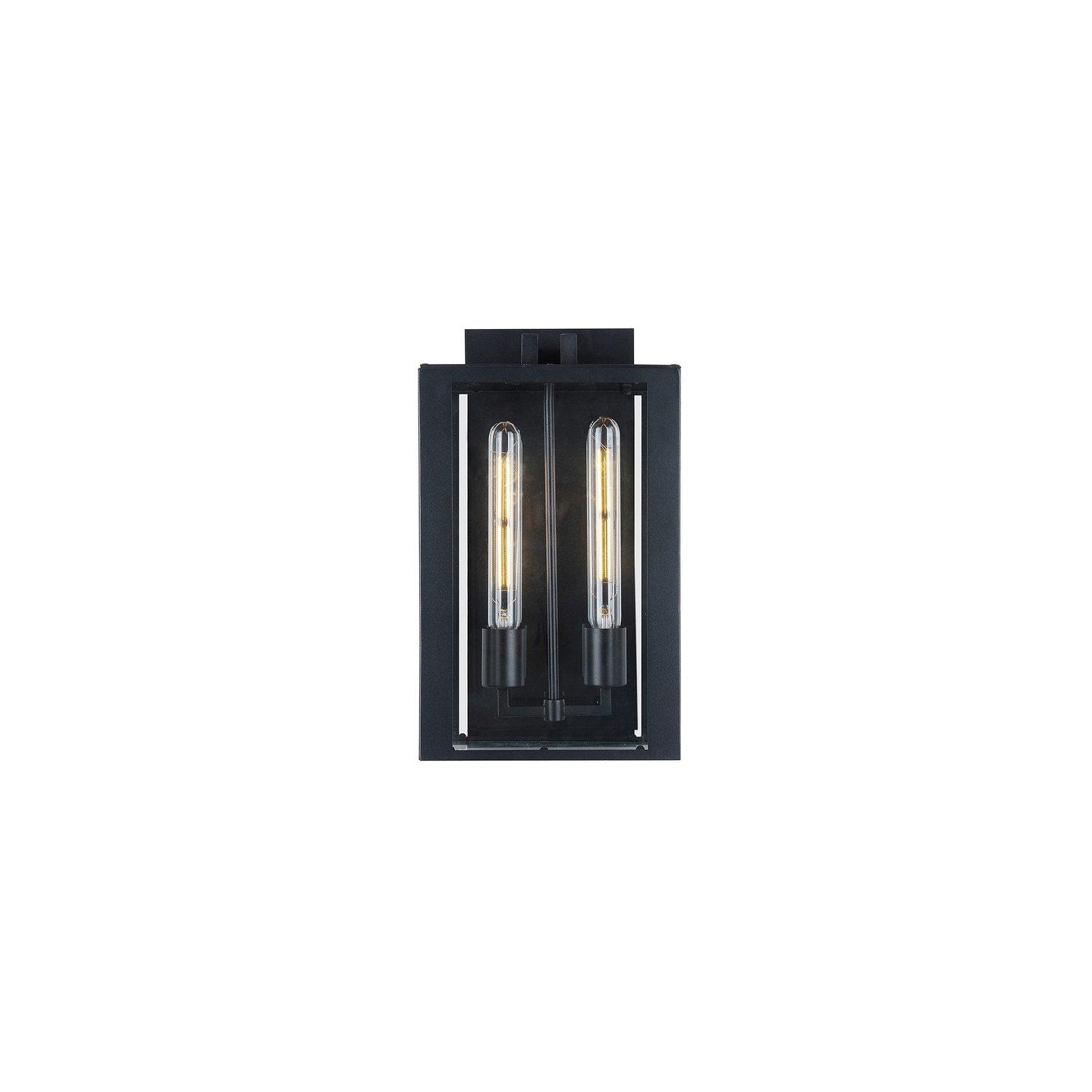 Waterville Collection 2-Light Exterior Wall Light, Matte Black