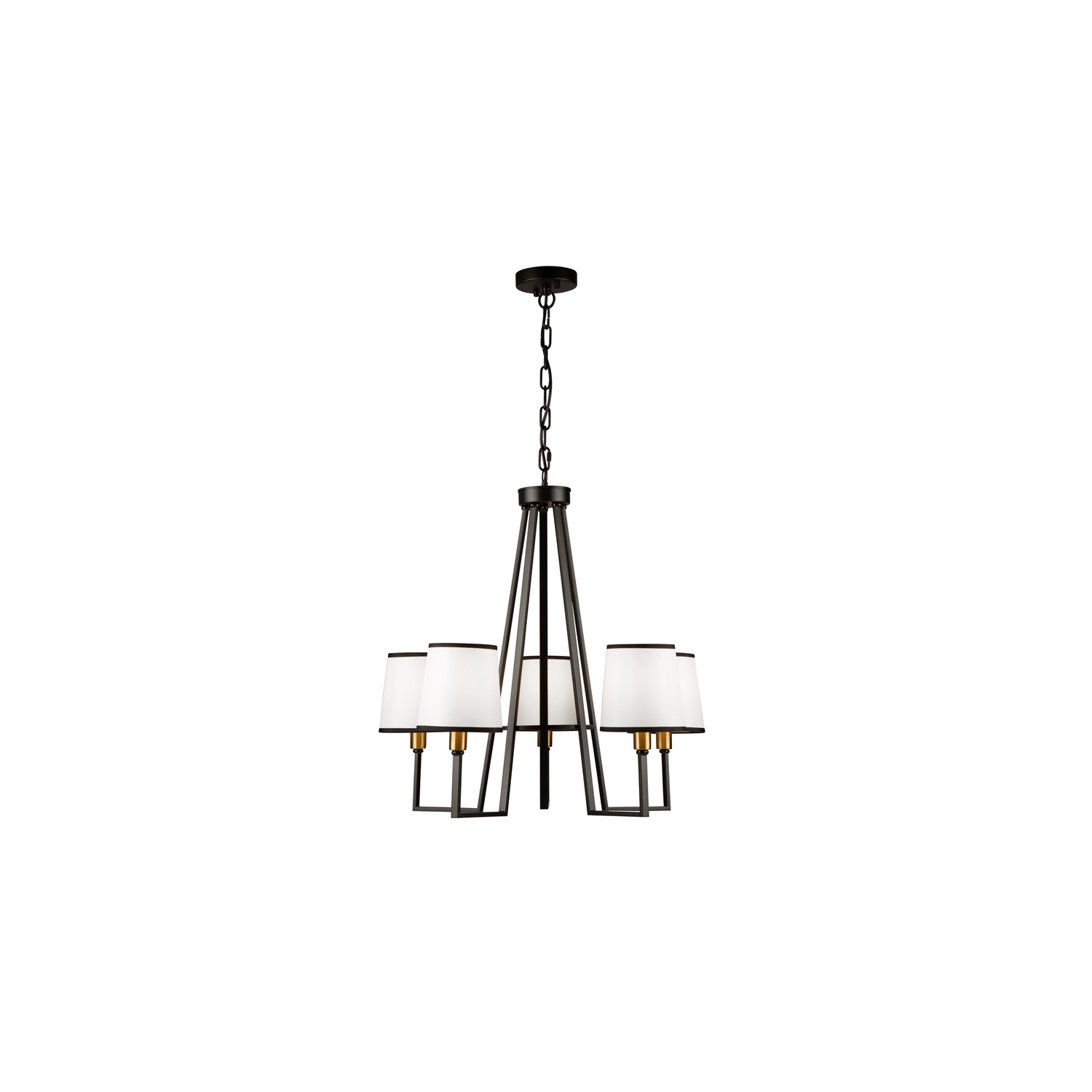 Coco 5 Light Chandelier Black and Gold