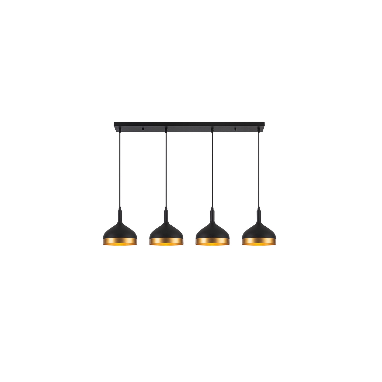 Dash Collection 4-Light Island Light, Black & Gold