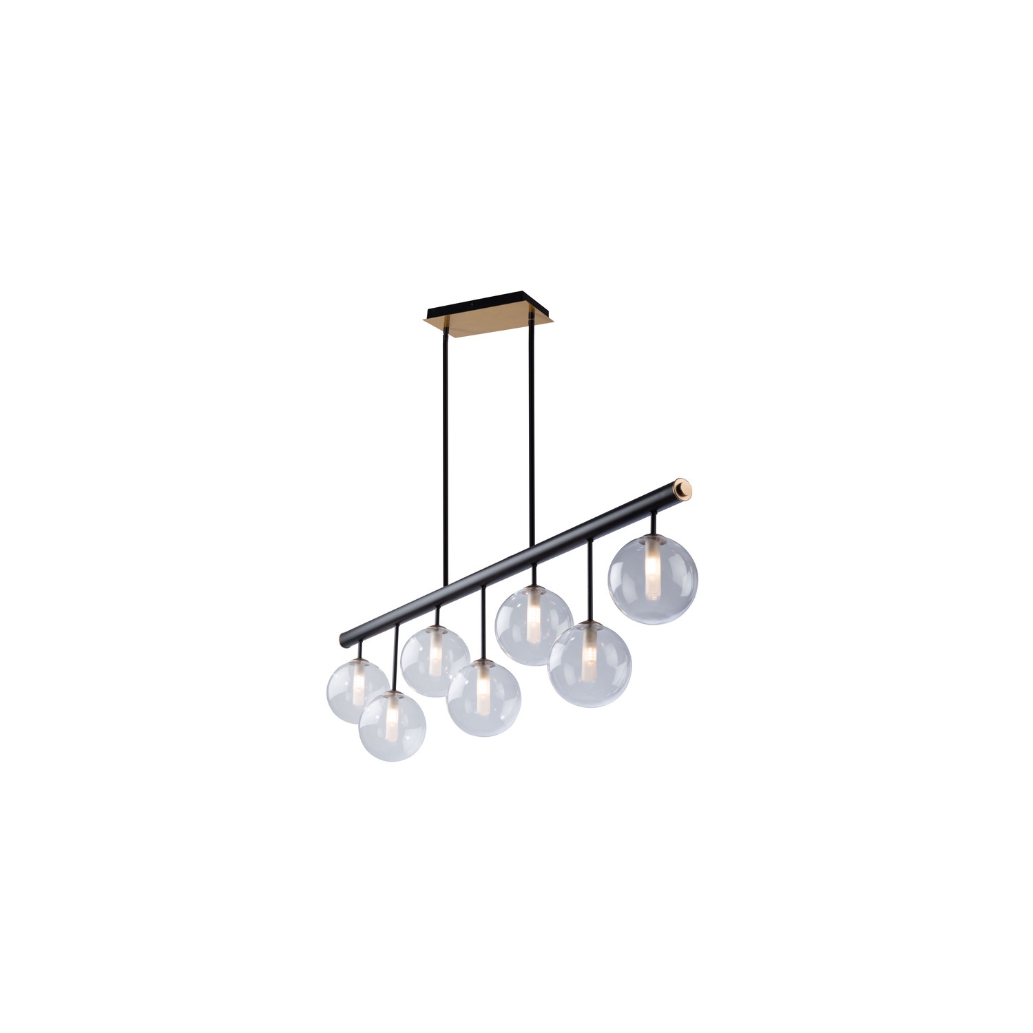 Aurelia Collection 7-Light Island Light, Matte Black & Brass