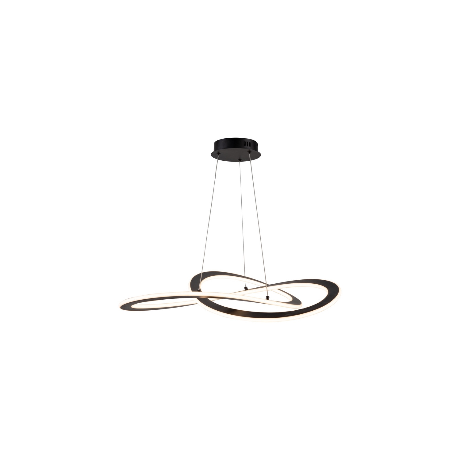 Wave Collection Integrated LED Chandelier, Black