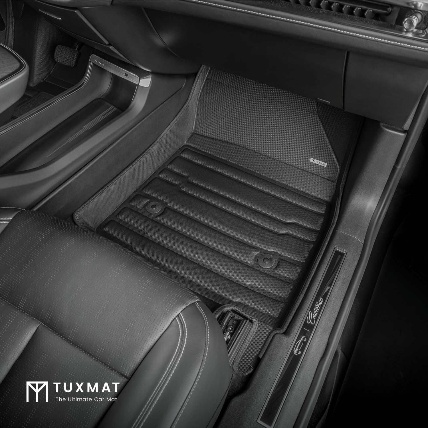 Tapis TuxMat - Pour les modèles Lyriq 2023-2026 de Cadillac - Tapis d'auto sur mesure - Couverture maximale, toutes saisons, mesuré au laser - Cet