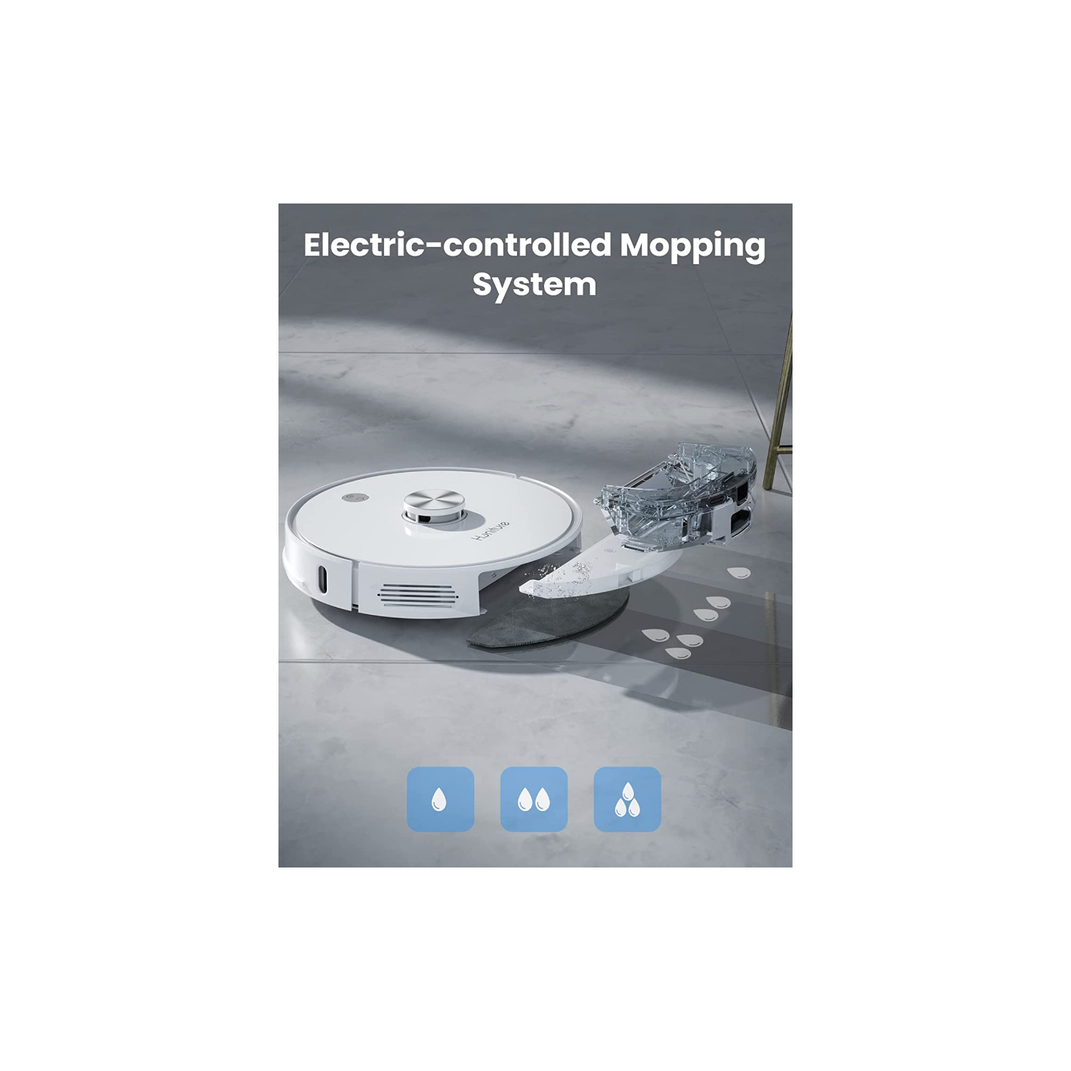 Aspirateur robot et vadrouille Remis à neuf HONITURE 3500Pa (Q6 Pro), vidage automatique avec voyant DEL, navigation LiDAR, cartographie multiple