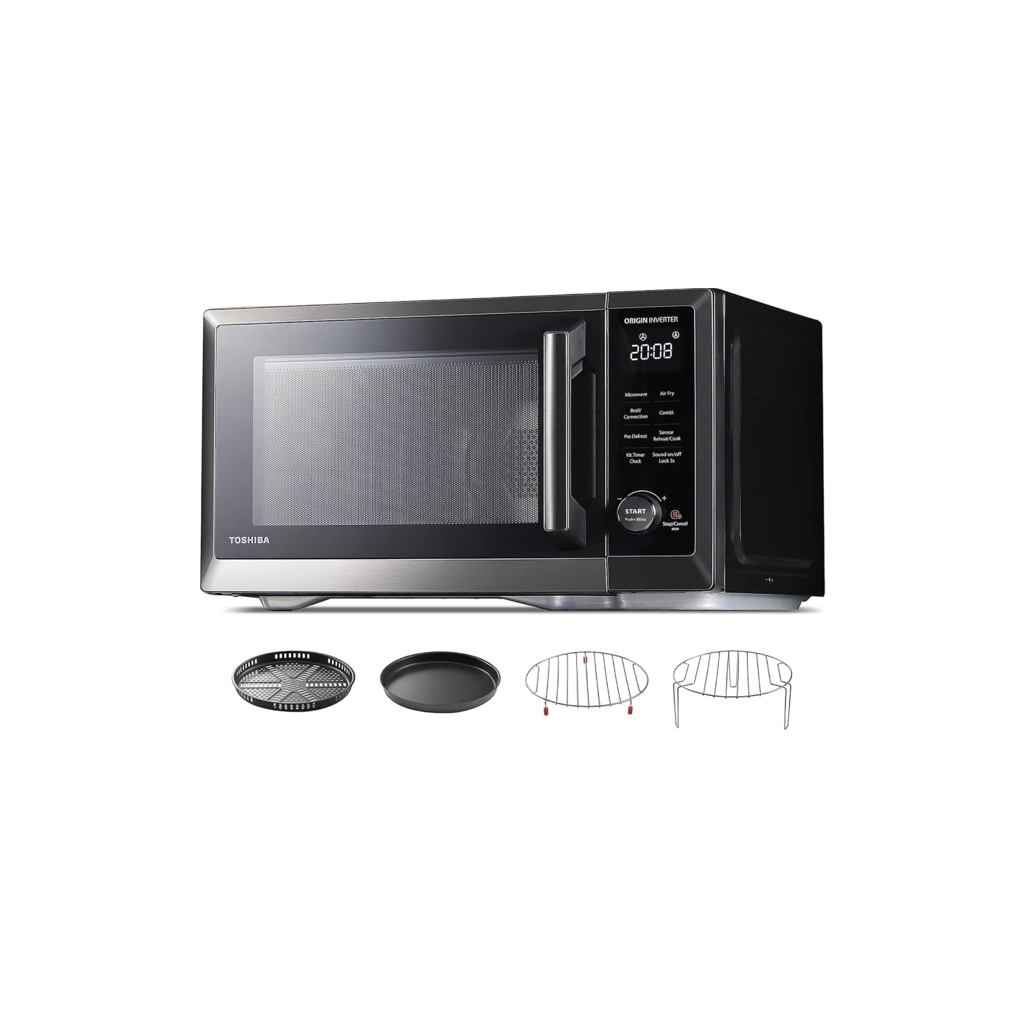 Toshiba ML2-TC10SAIT(BS/SS) 1.0 Cu. Ft. 8-in-1 Countertop Microwave, Air Fryer , Speedy Combi, Compact Convection ,Odor removal, Mute Function,