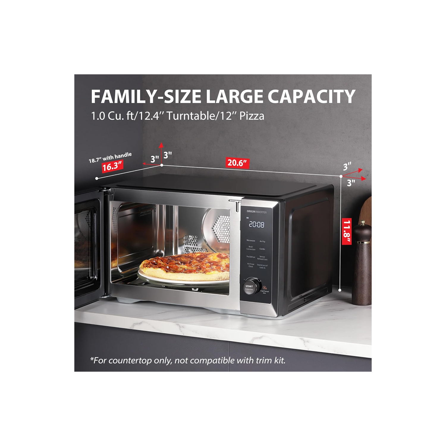 Toshiba ML2-TC10SAIT(BS/SS) 1.0 Cu. Ft. 8-in-1 Countertop Microwave, Air Fryer , Speedy Combi, Compact Convection ,Odor removal, Mute Function,