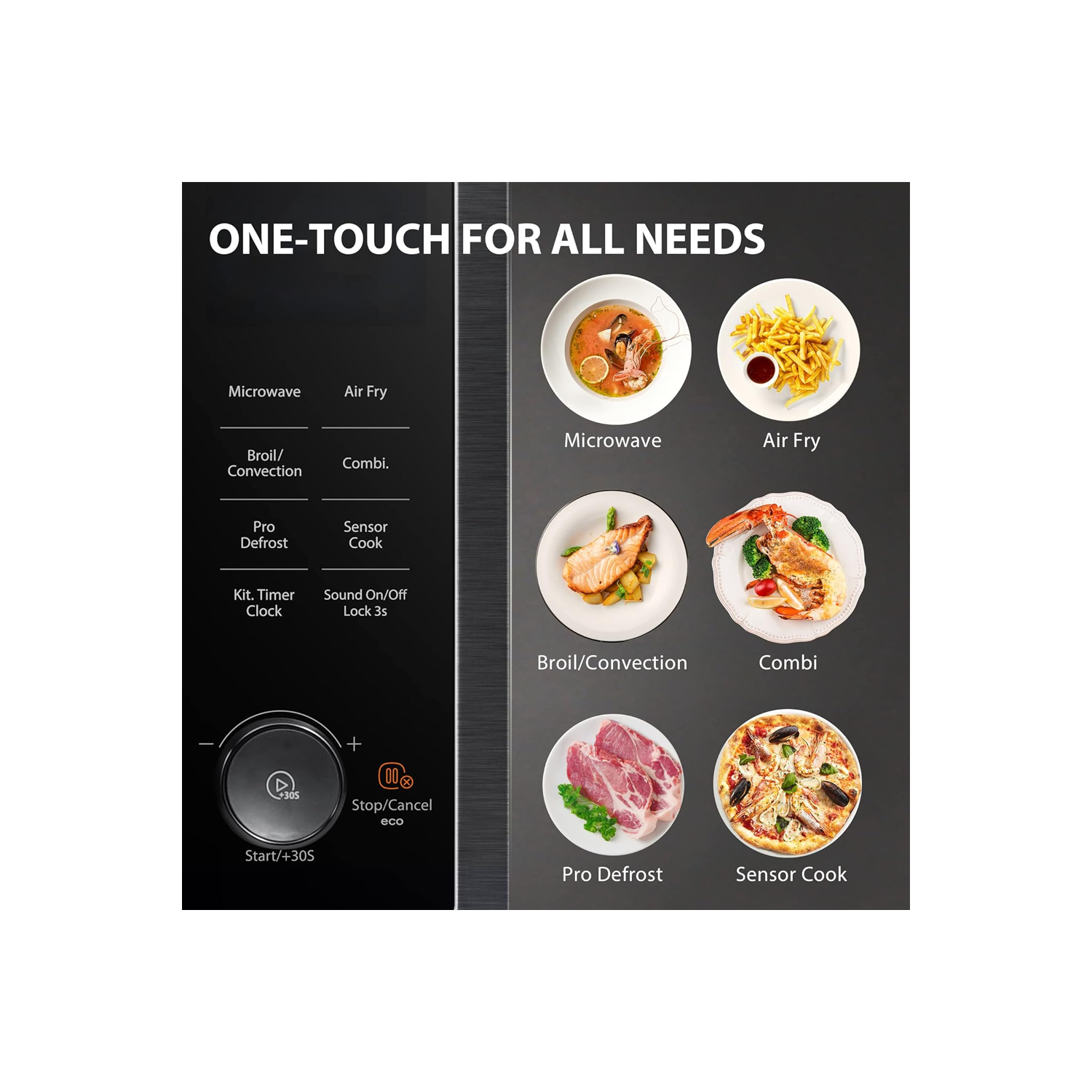 Toshiba ML2-TC10SAIT(BS/SS) 1.0 Cu. Ft. 8-in-1 Countertop Microwave, Air Fryer , Speedy Combi, Compact Convection ,Odor removal, Mute Function,