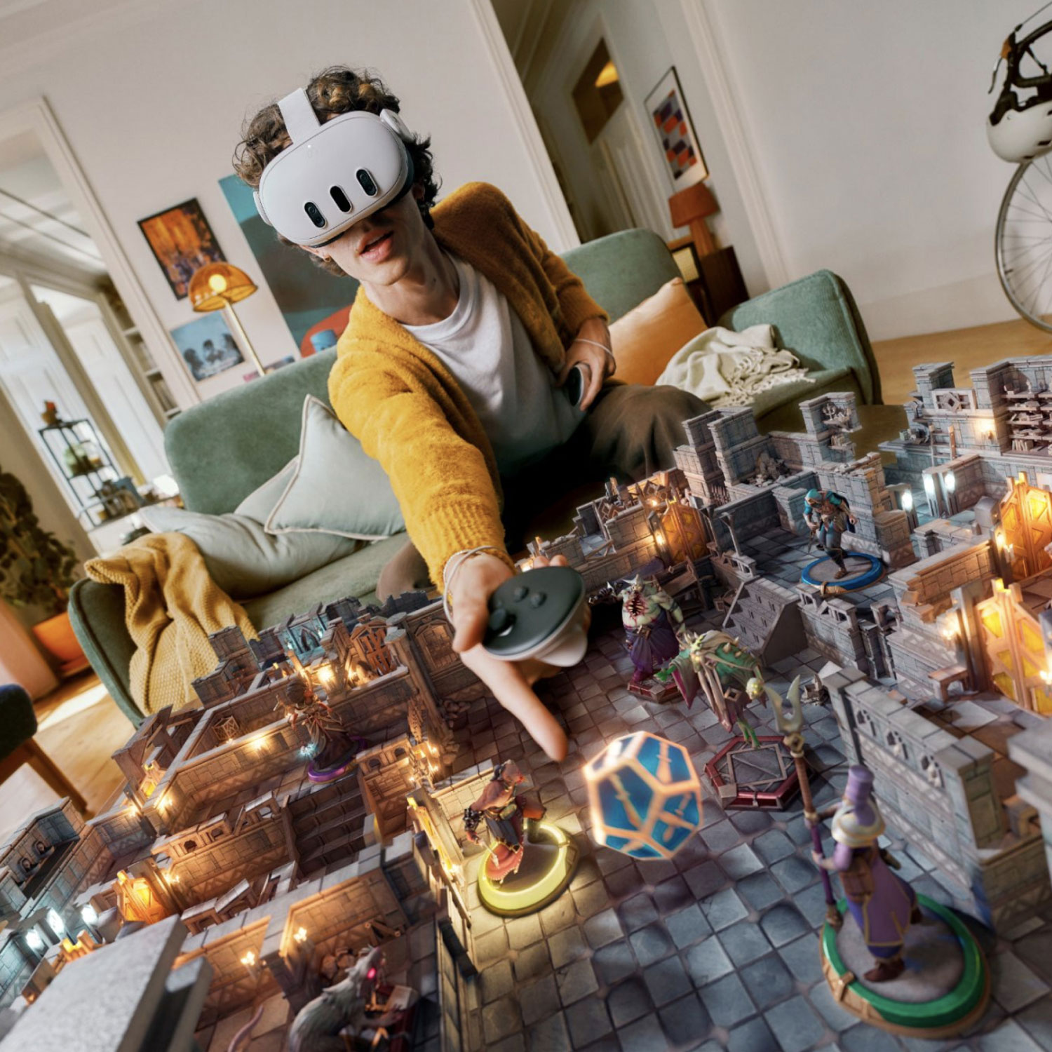 Meta Quest 3 128GB VR Headset with Touch Plus Controllers & Batman: Arkham Shadow