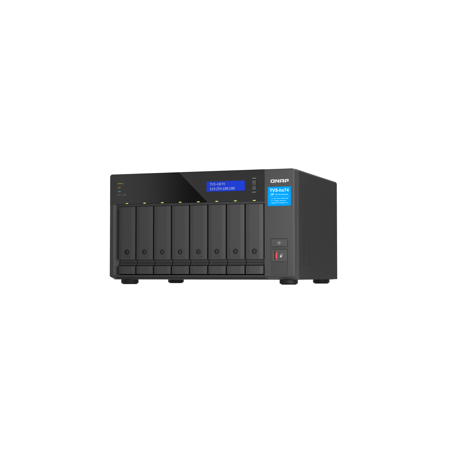 QNAP TVS-h874-i5-32G-US 8 Bay High-Speed Desktop NAS with M.2 PCIe Slots, 12th Gen Intel Core CPU, up to 64GB DDR4 RAM, 2.5 GbE Networking and PCIe