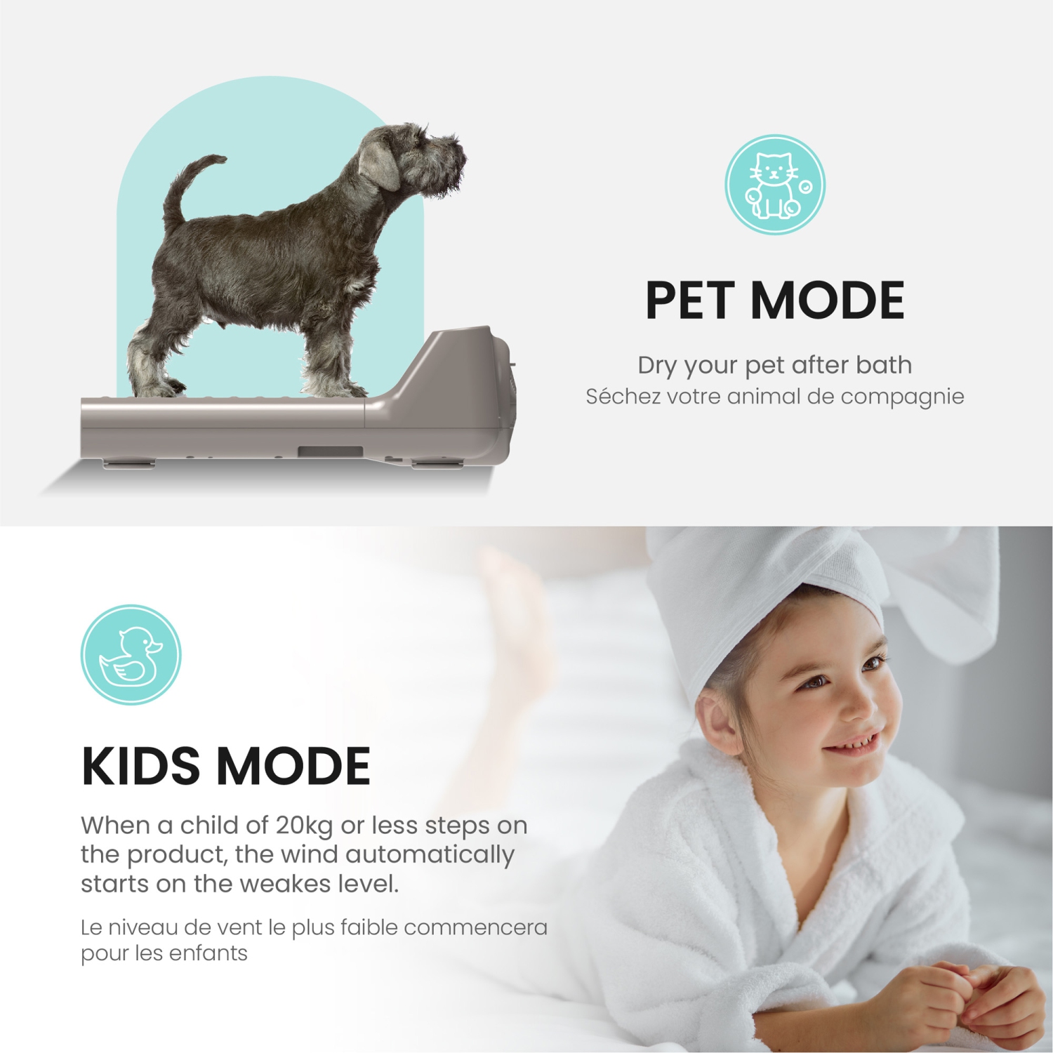 Sèche-corps et sèche-pieds VOVO STYLEMENT BD-7700G, fabriqué en Corée, sèche-cheveux à contrôle de la température et du volume du vent avec affichage