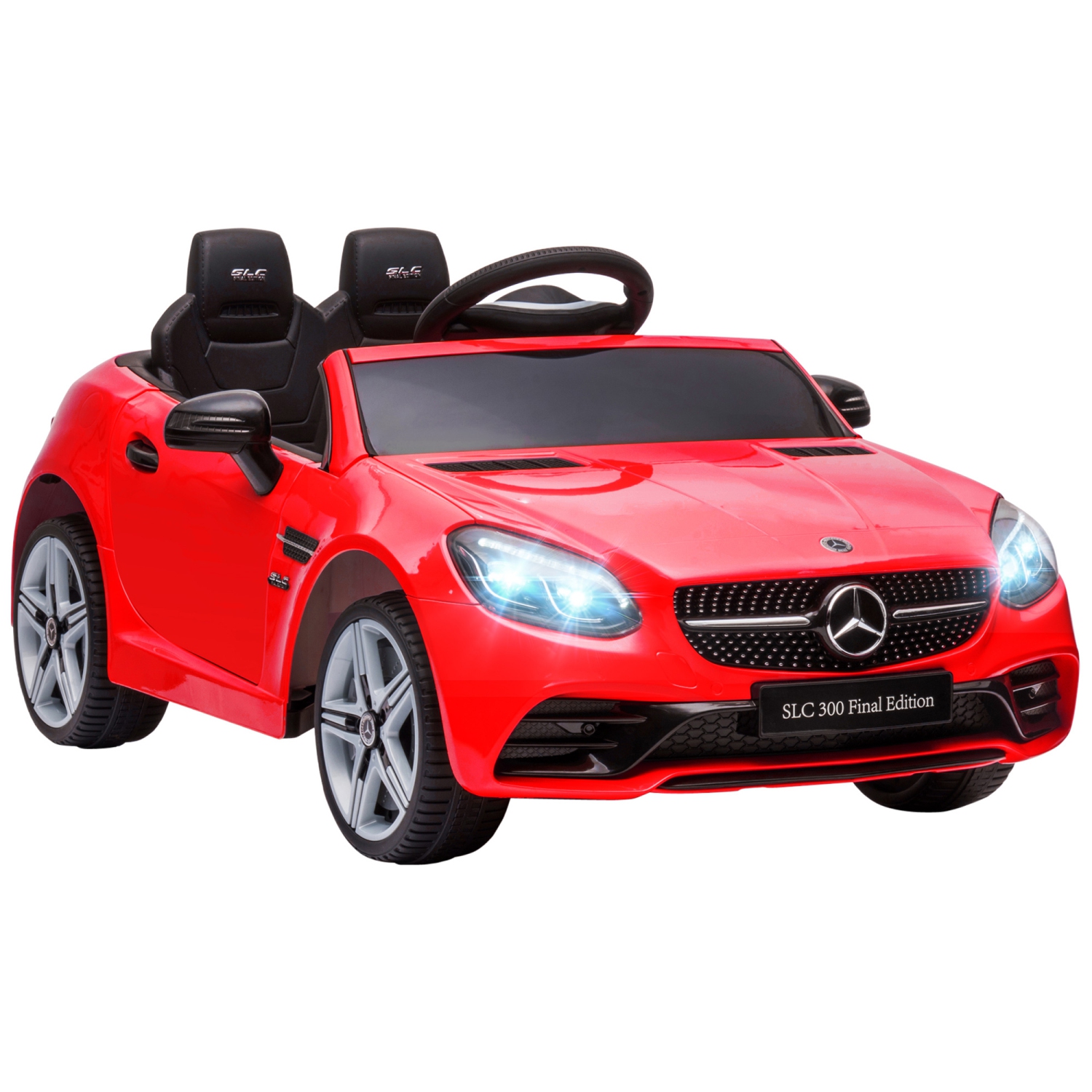 Aosom 12V Electric Ride on Car, Kids Ride-on Toy for Boys and Girls with Parent Remote Control, Suspension Wheels, Horn Honking, Music, Lights, for 3-6 Years, Red