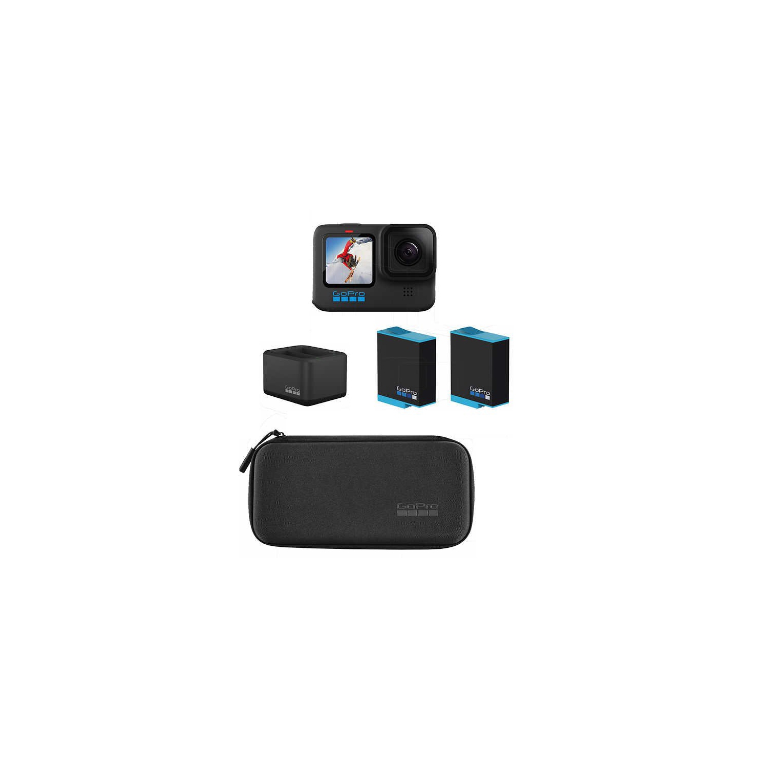 GoPro HERO10 Black - Premium Bundle - GoPro HERO 10 Black + 2 extra Battery + Gopro Compact Case - OPEN BOX