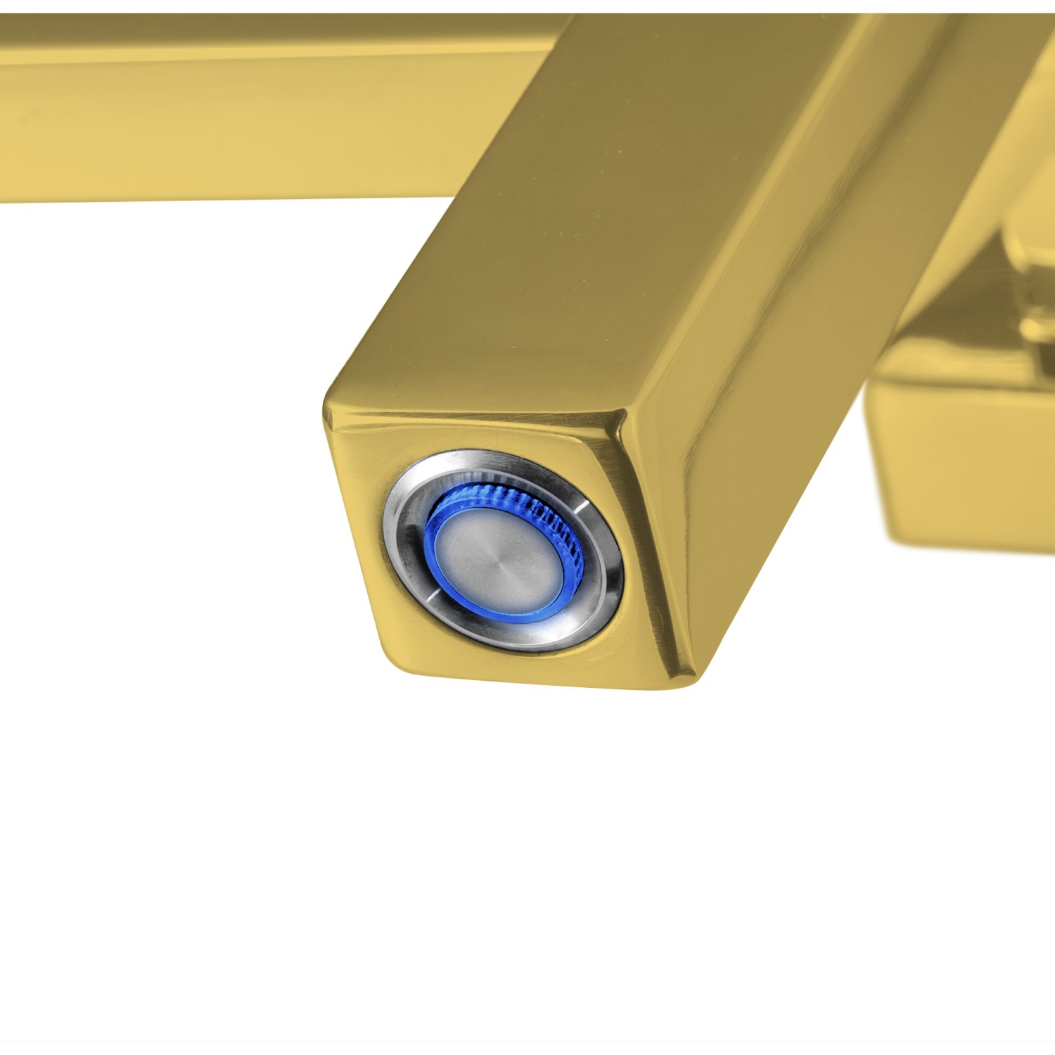 Warmlyours Sierra – chauffe-serviette électrique, 23,6 larg. X 31,5 haut. X 4,3 prof., doré poli, câblé ou enfichable