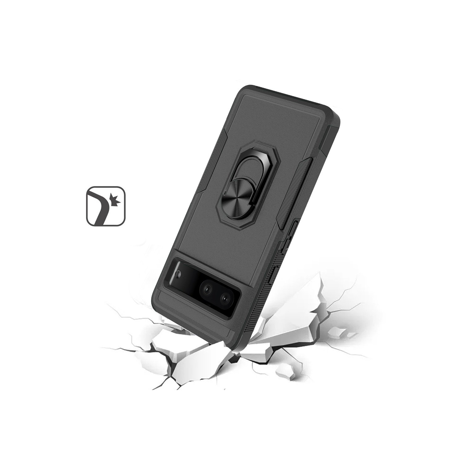 【CSmart】 Shockproof Heavy Duty Magnetic Hard Armor Kickstand Case with Ring Holder for Google Pixel 7 Pro, Teal