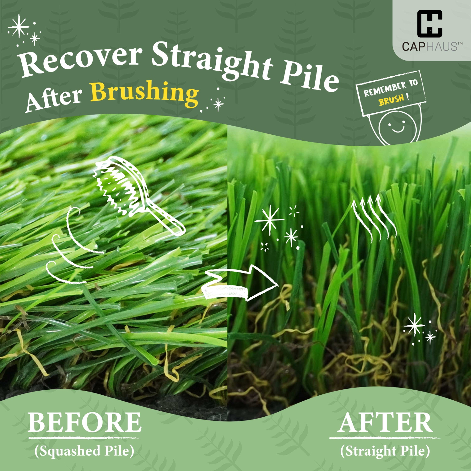 CAPHAUS de 2,5 pi x 4,5 pi Gazon synthétique intérieur/extérieur, décor de faux gazon, tapis de gazon pour chiens d'animaux, apprentissage de la